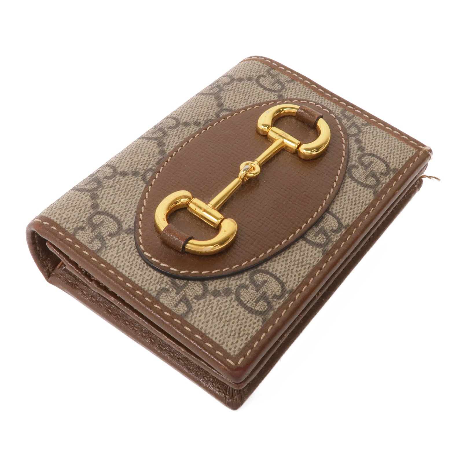 GUCCI 塗層帆布Horsebit Wallet金扣錢包