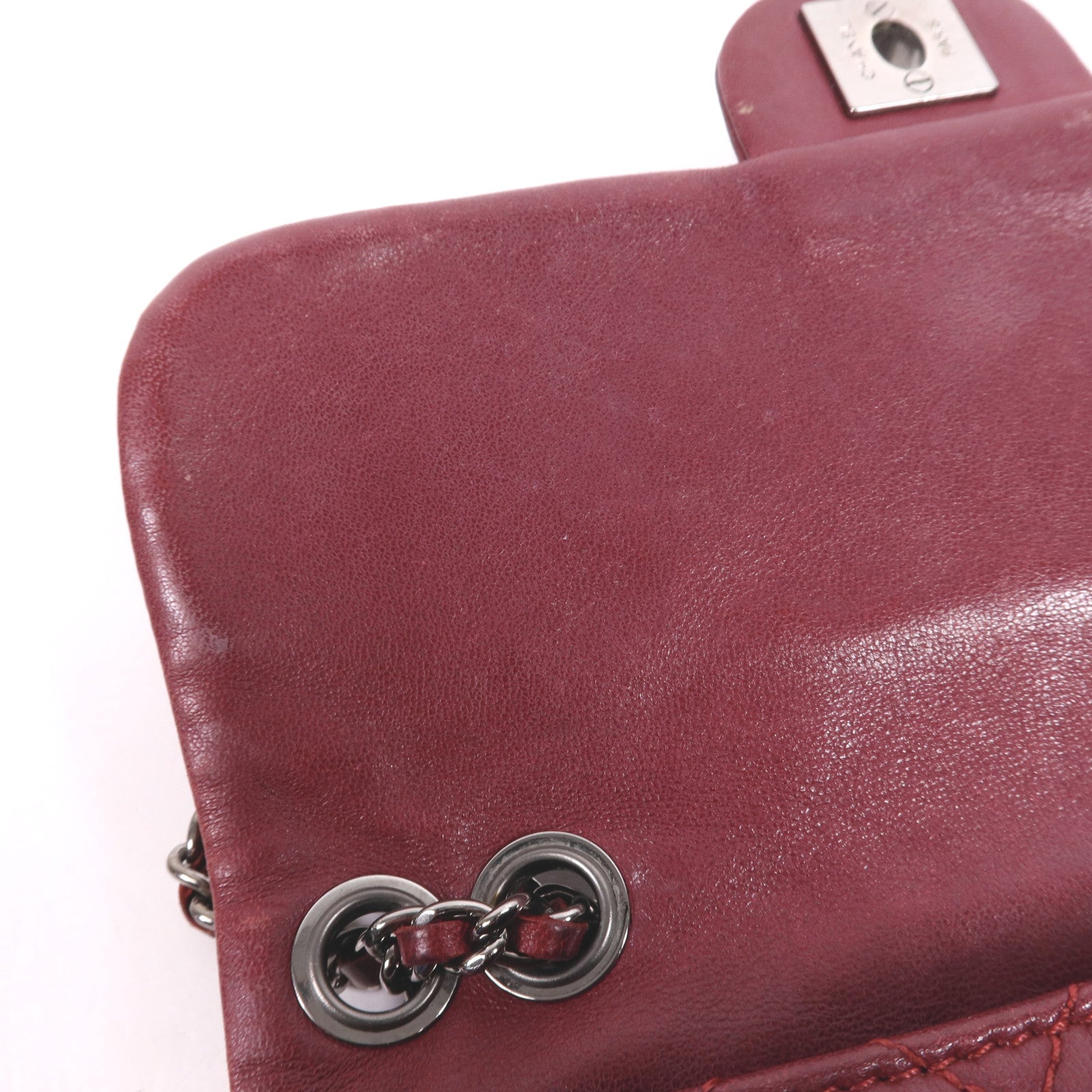 CHANEL 牛皮皮革Chain Shoulder銀扣鏈帶肩背袋