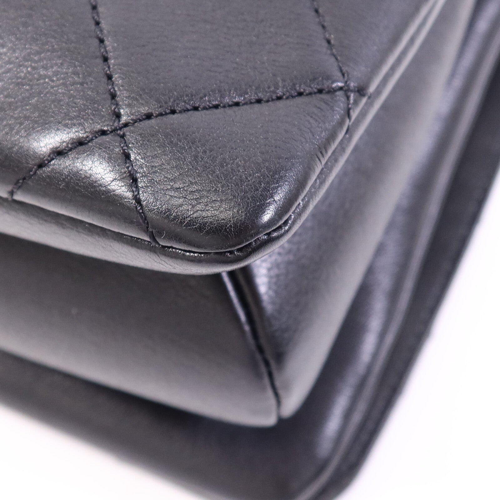 CHANEL 牛皮皮革Chain Shoulder Bag金扣鏈帶手挽肩背兩用袋