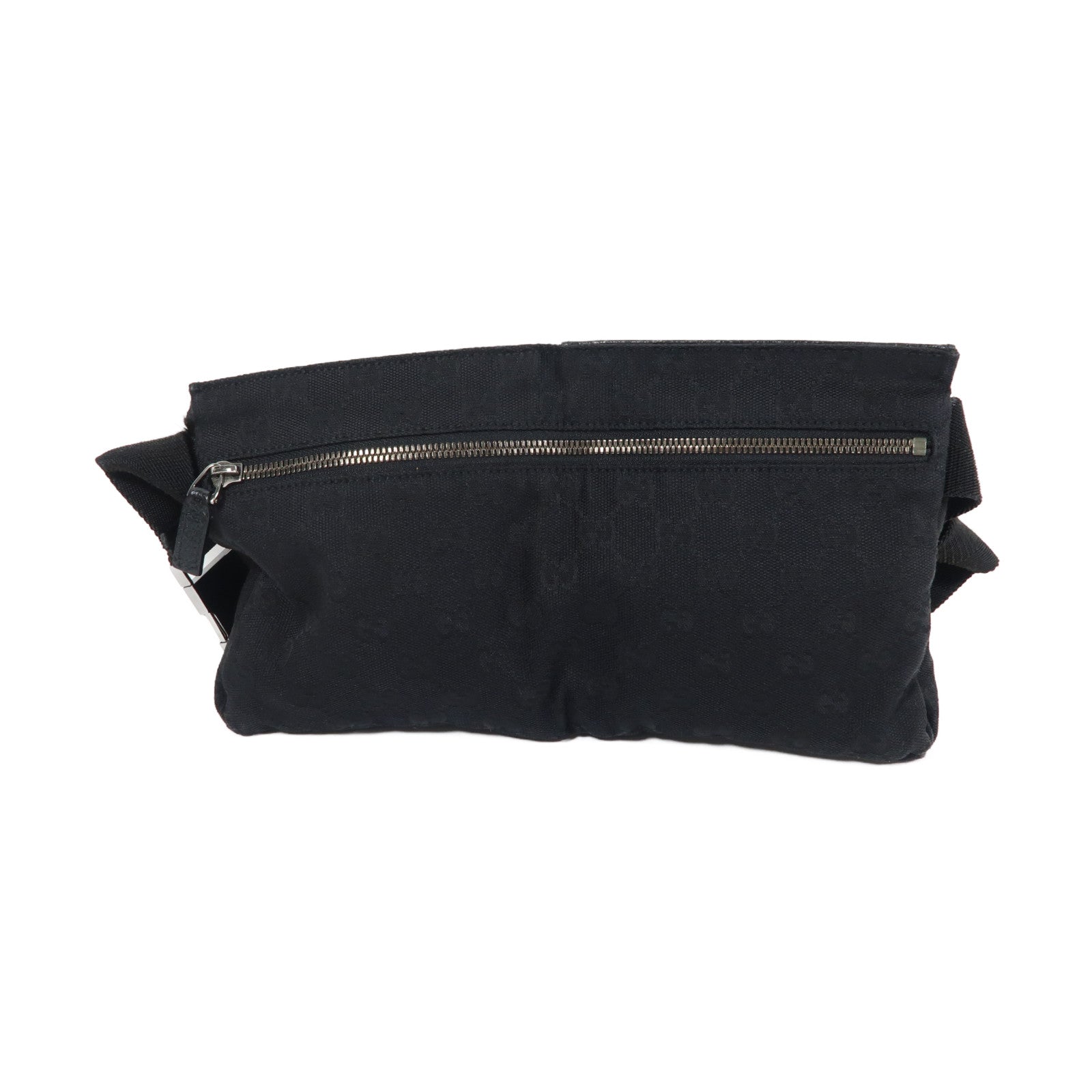 GUCCI 帆布Waist Bag銀扣腰包黑色