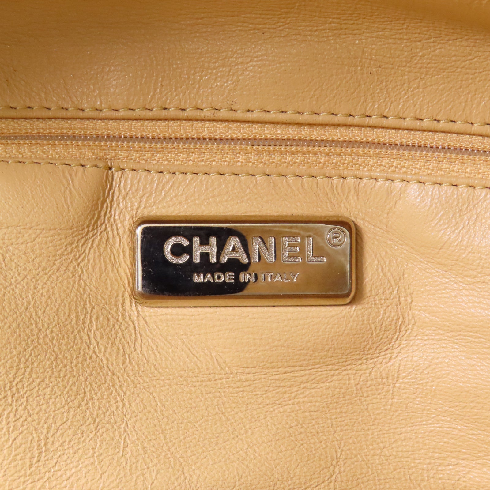 CHANEL CC SHW Hand Bag Calfskin Leather Sliver