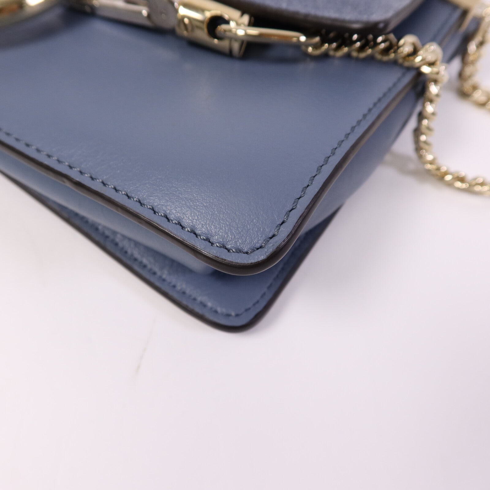 Chloe 牛皮/麂皮皮革Faye Bag金扣肩背袋
