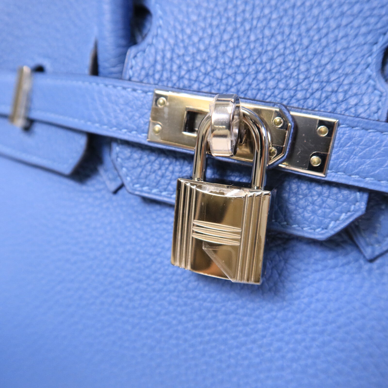 HERMES Togo皮革Birkin 25手挽袋Bleu Azur