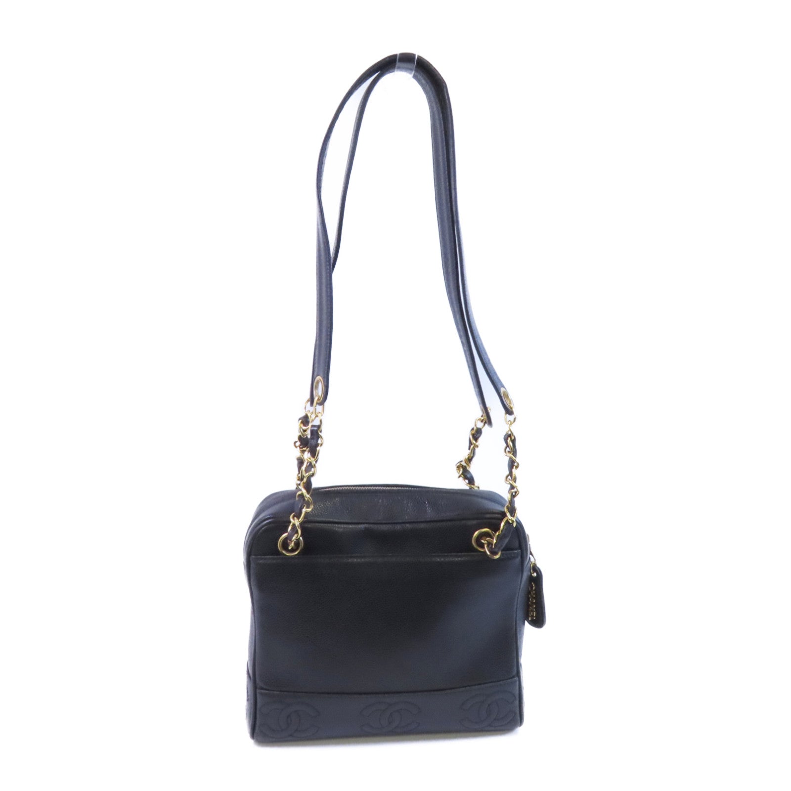 CHANEL 牛皮皮革Vintage Bag金扣鏈帶肩背袋