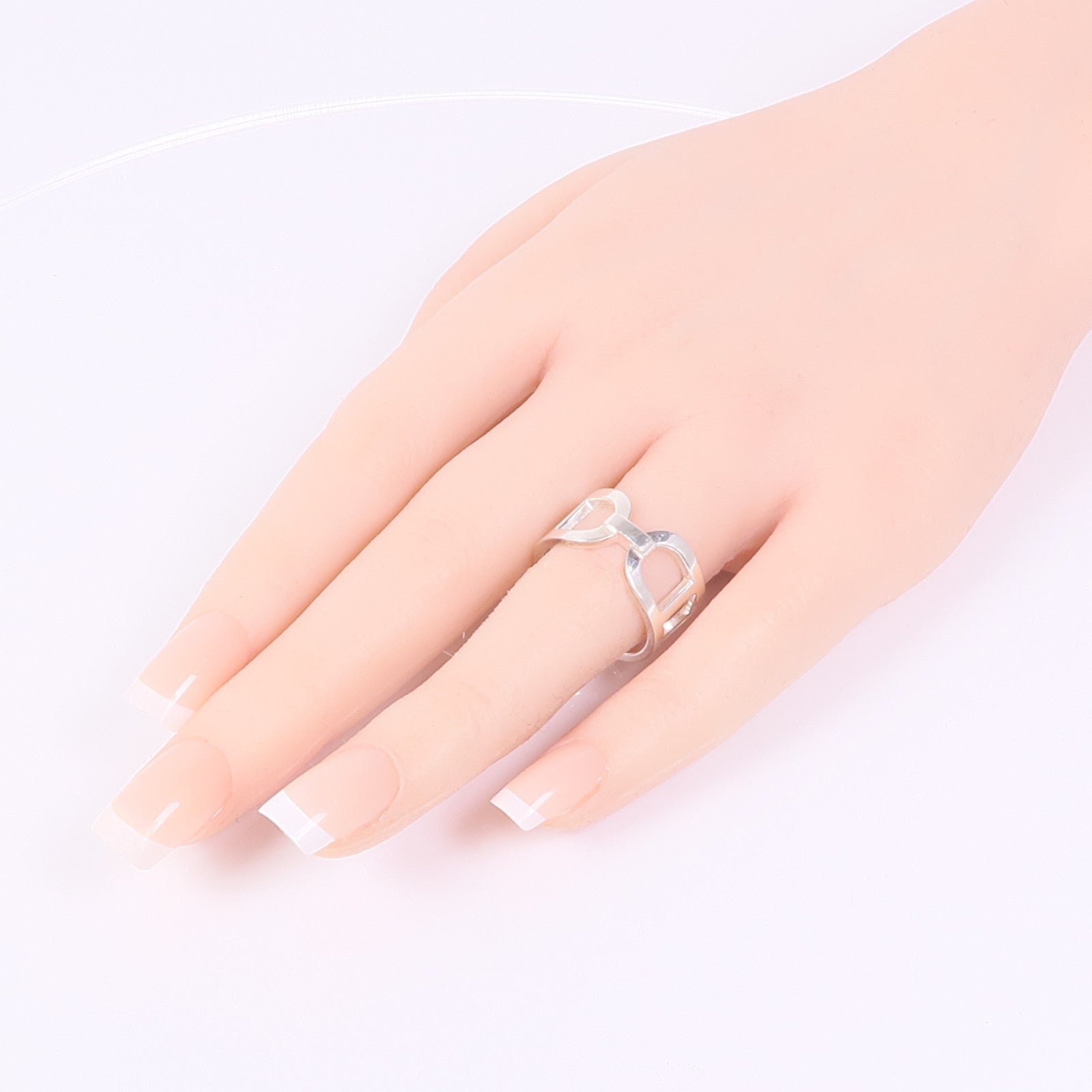 HERMES Ever Chaine D'ancre Ring Hermes#56/US#7.5 Sterling Silver
