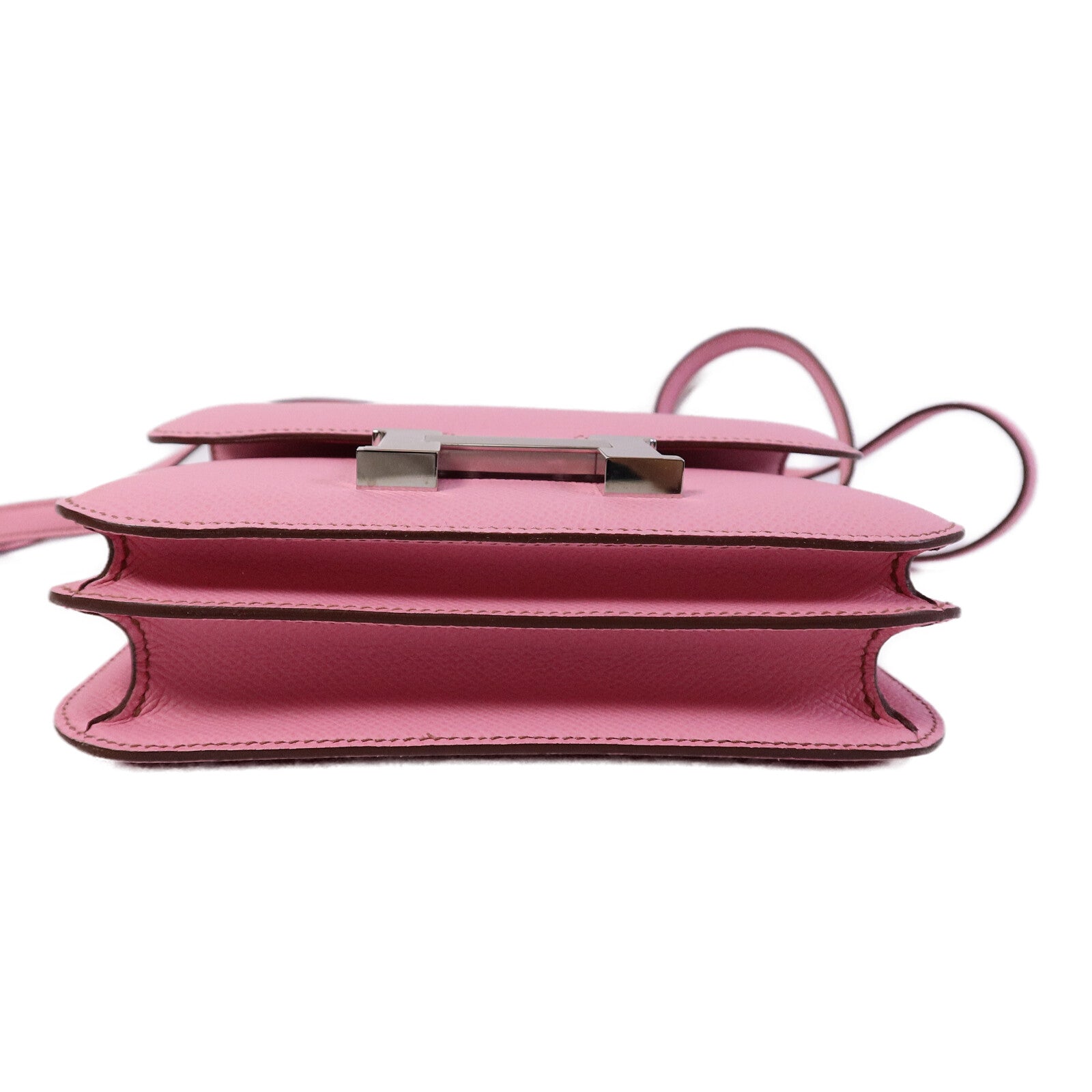 HERMES Epsom皮革Constance Mini肩背袋Bubblegum Pink
