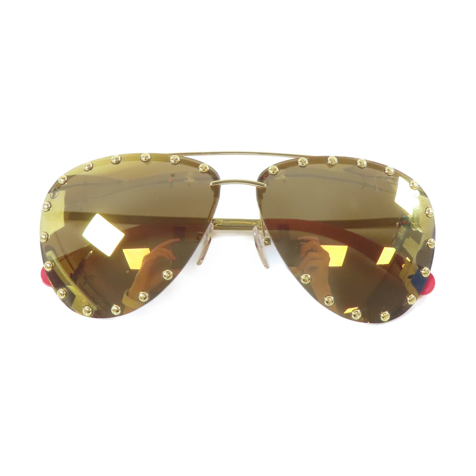 LOUIS VUITTON 金屬The Party Aviator Sunglasses太陽眼鏡金色/紅色