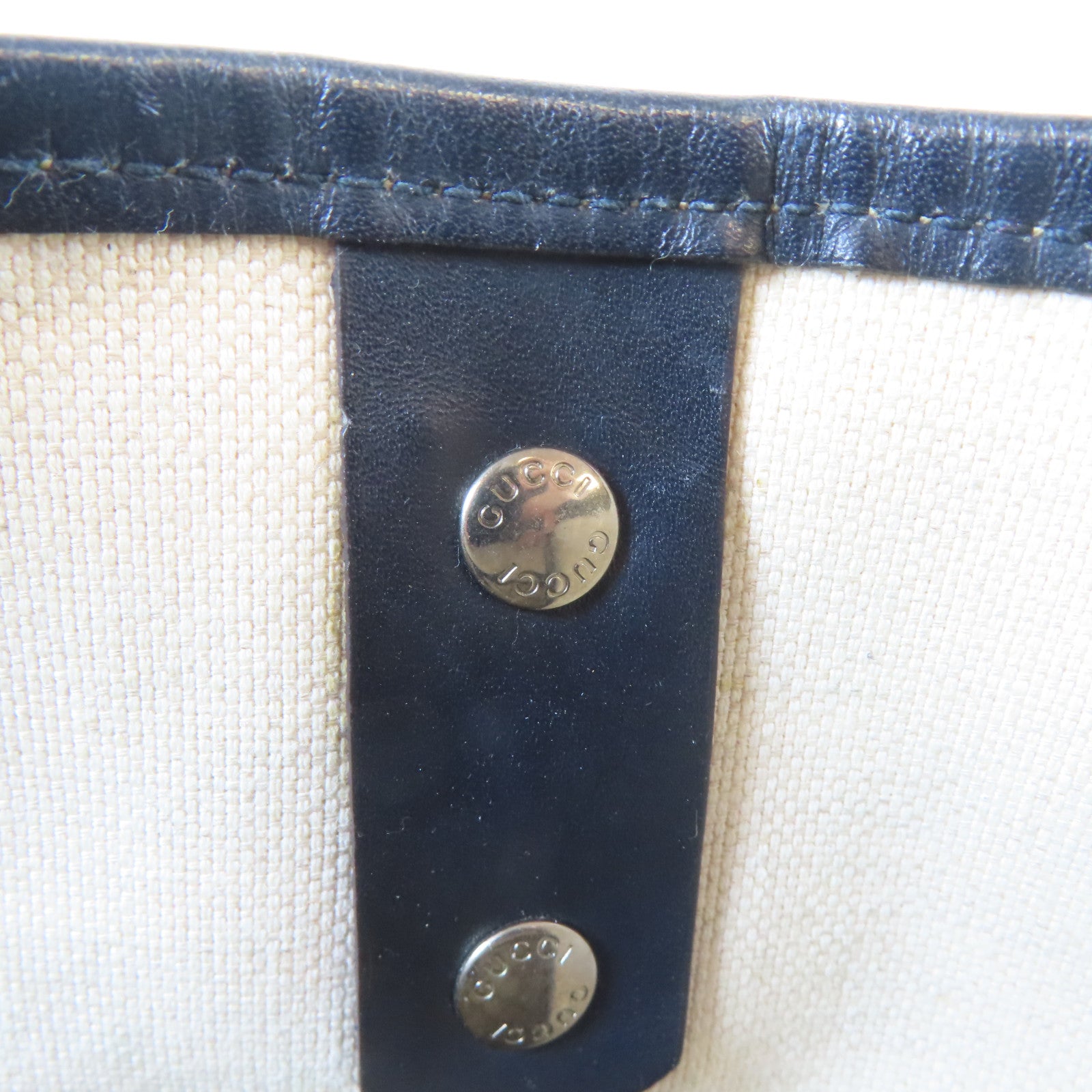 GUCCI 塗層帆布Tote Bag銀扣手挽袋啡色/黑色