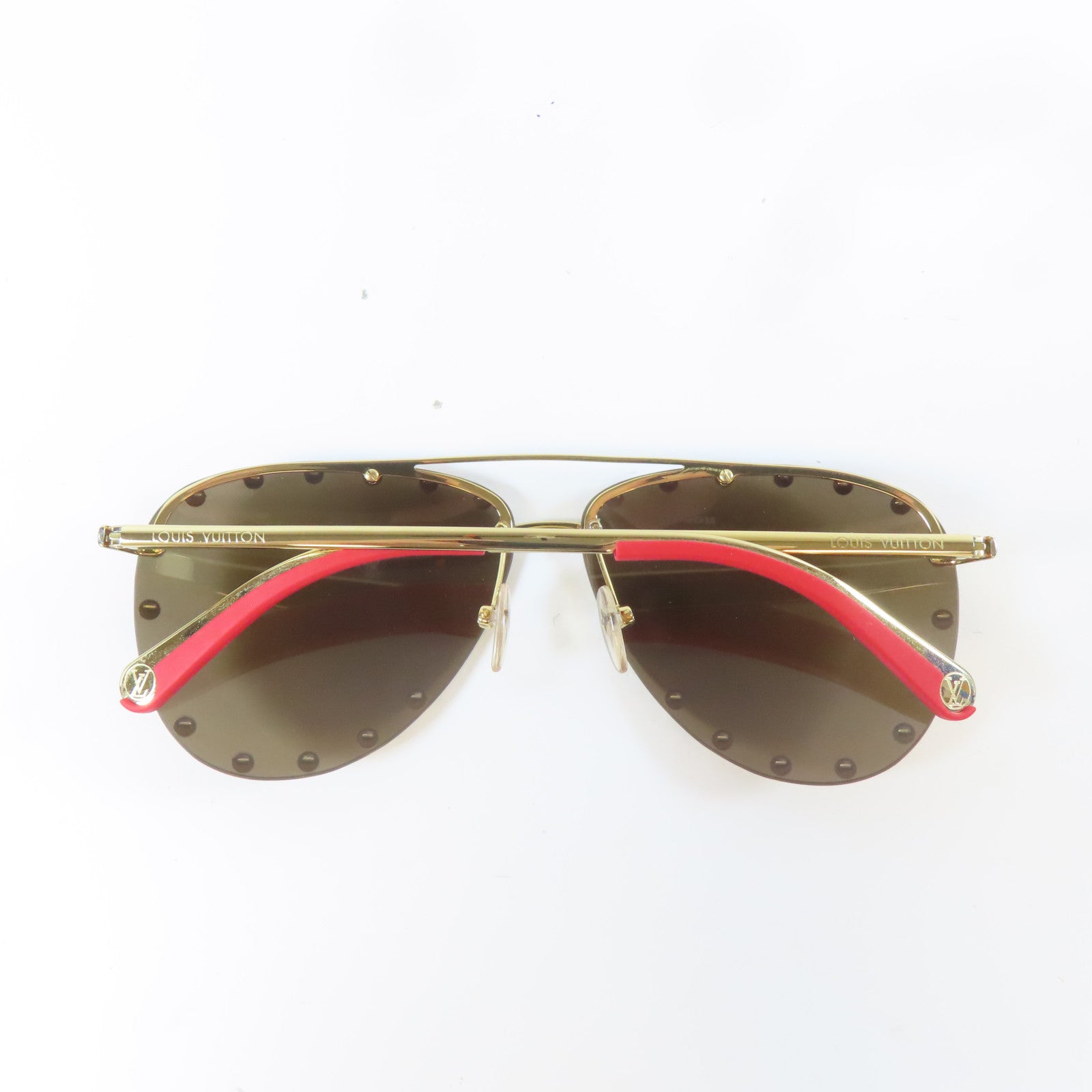 LOUIS VUITTON 金屬The Party Aviator Sunglasses太陽眼鏡金色/紅色