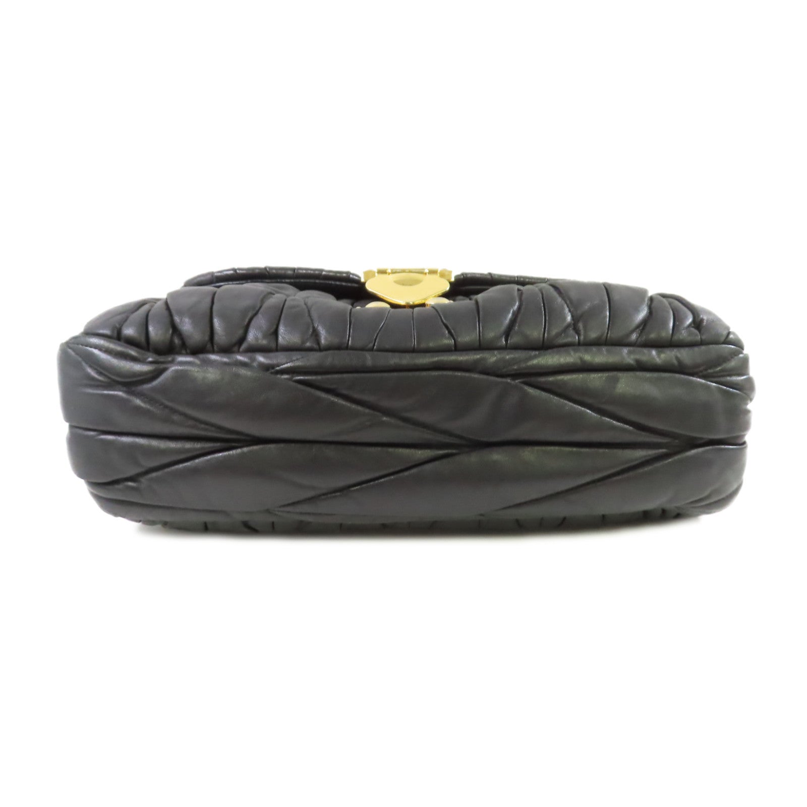 Miu Miu 牛皮皮革Shoulder Bag金扣肩背袋黑色