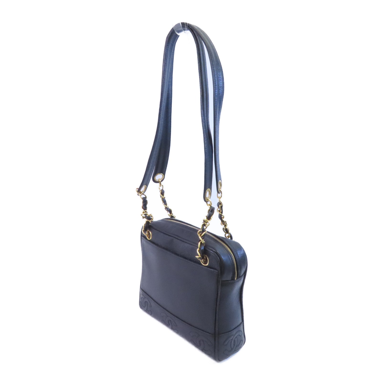CHANEL 牛皮皮革Vintage Bag金扣鏈帶肩背袋