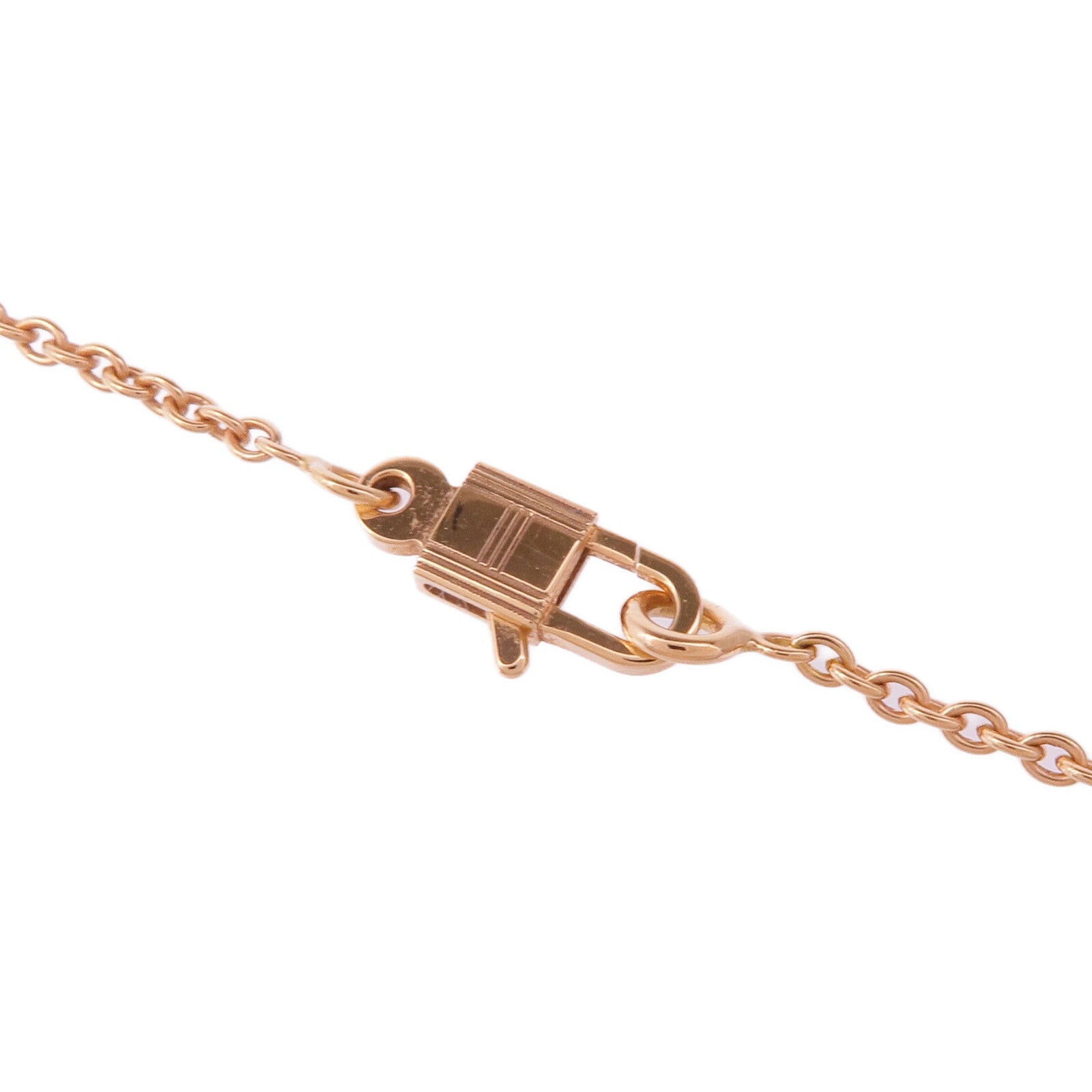 HERMES 18K玫瑰金Kelly Cadenas Necklace鑽石項鍊