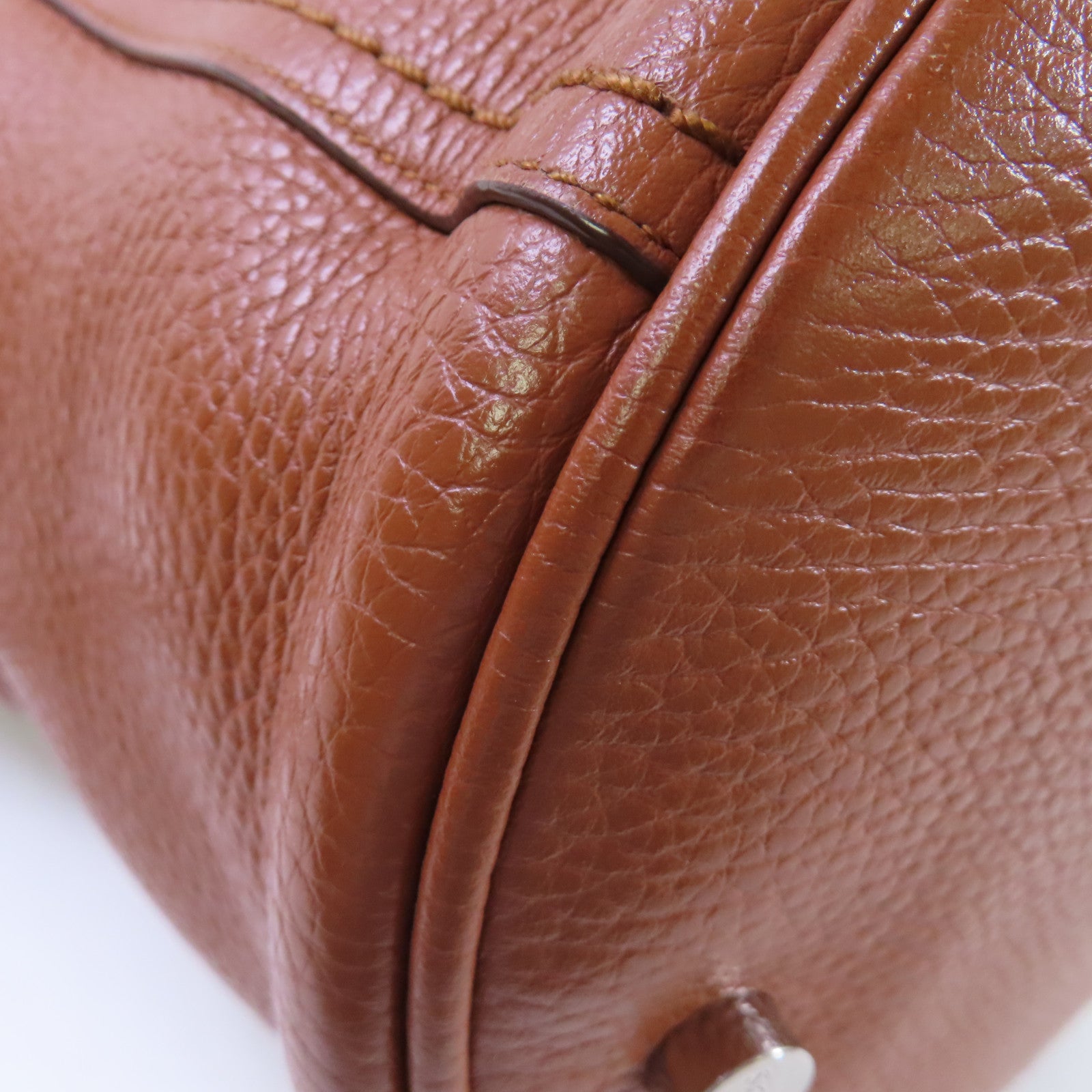 TOD'S 牛皮皮革2Way Shoulder Bag銀扣手挽肩背兩用袋啡色