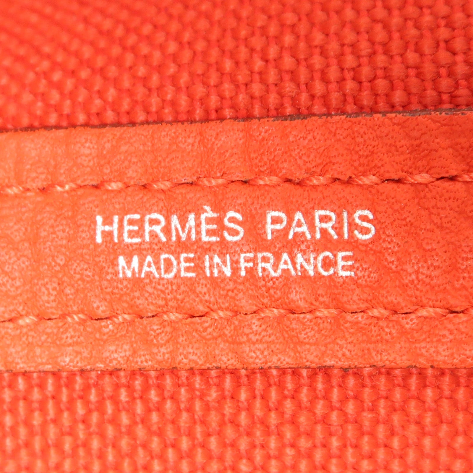 HERMES 帆布Garden Party PM銀扣手挽袋Rouge Exotique