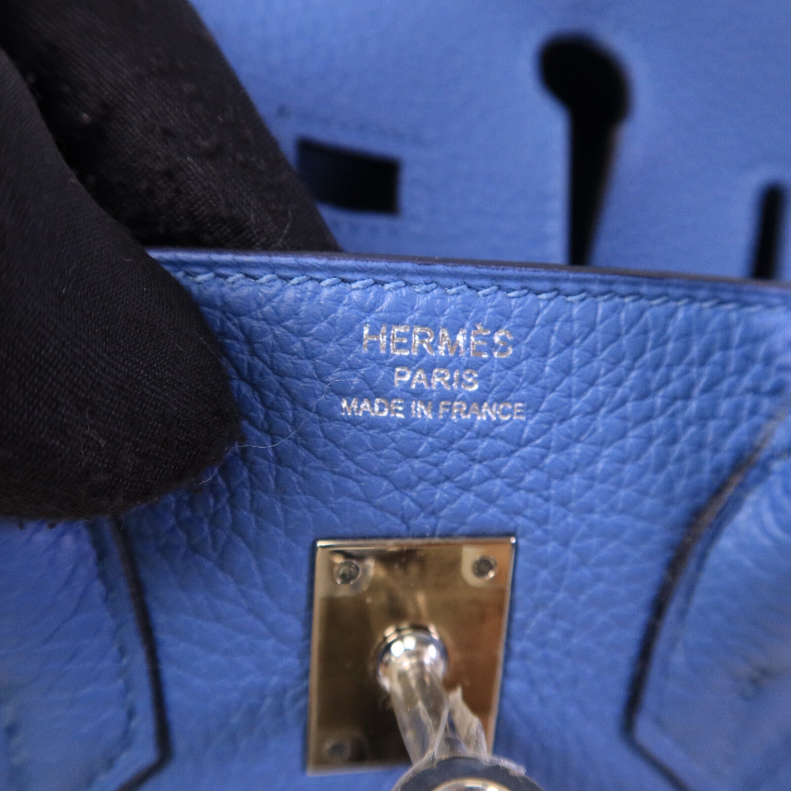 HERMES Togo皮革Birkin 25手挽袋Bleu Azur