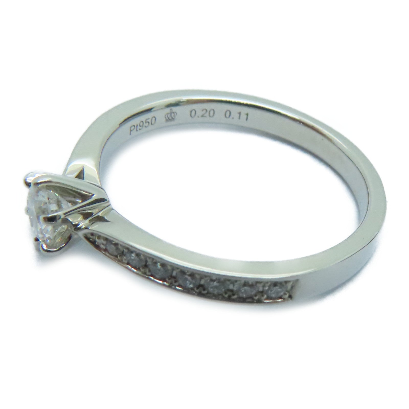 JEWELRY 【激減優惠】PT950鉑金Ring 0.22ct/0.10ct鑽石戒指US#5.5