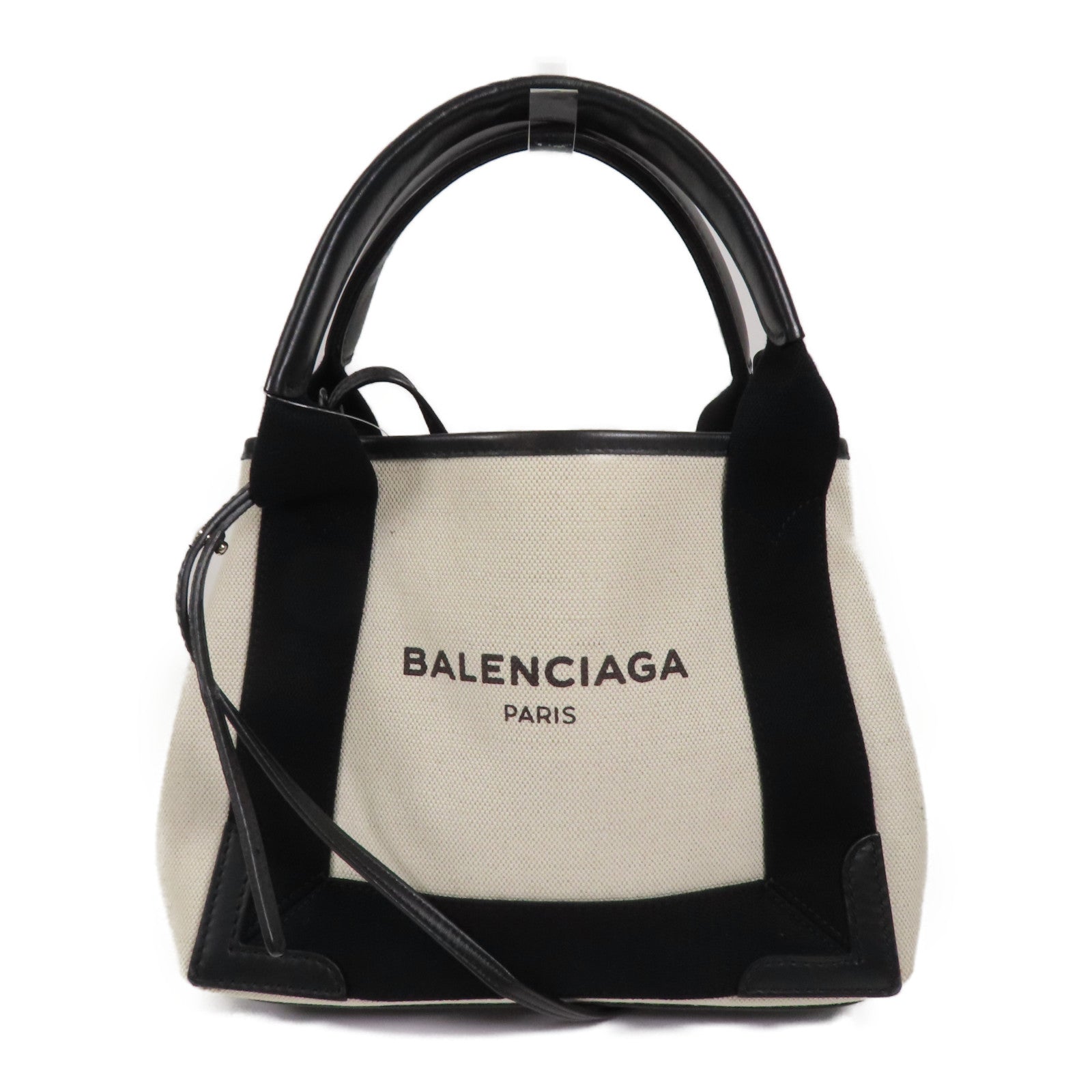 BALENCIAGA 帆布Cabas XS銀扣手挽肩背兩用袋