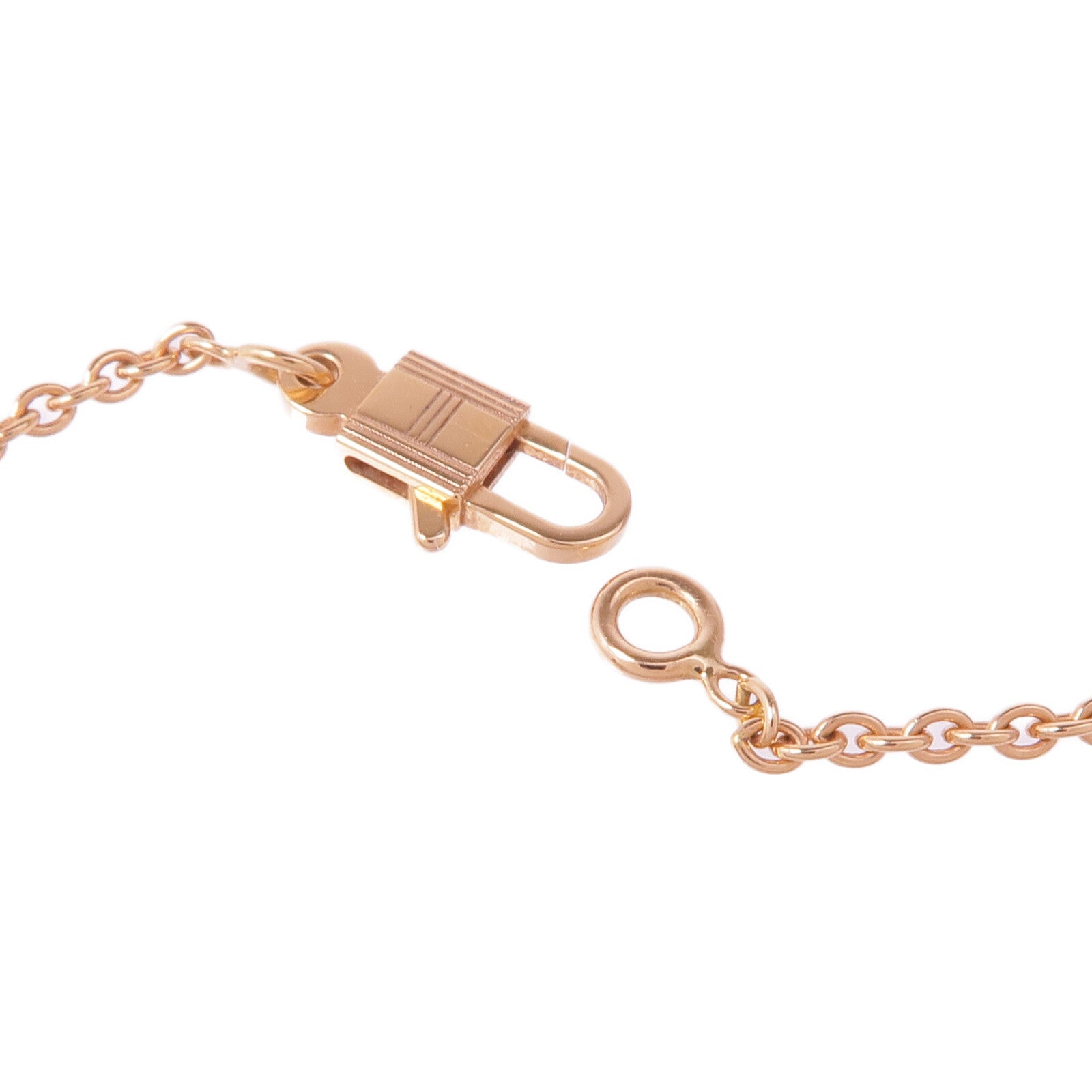 HERMES 18K玫瑰金Kelly Cadenas Necklace鑽石項鍊
