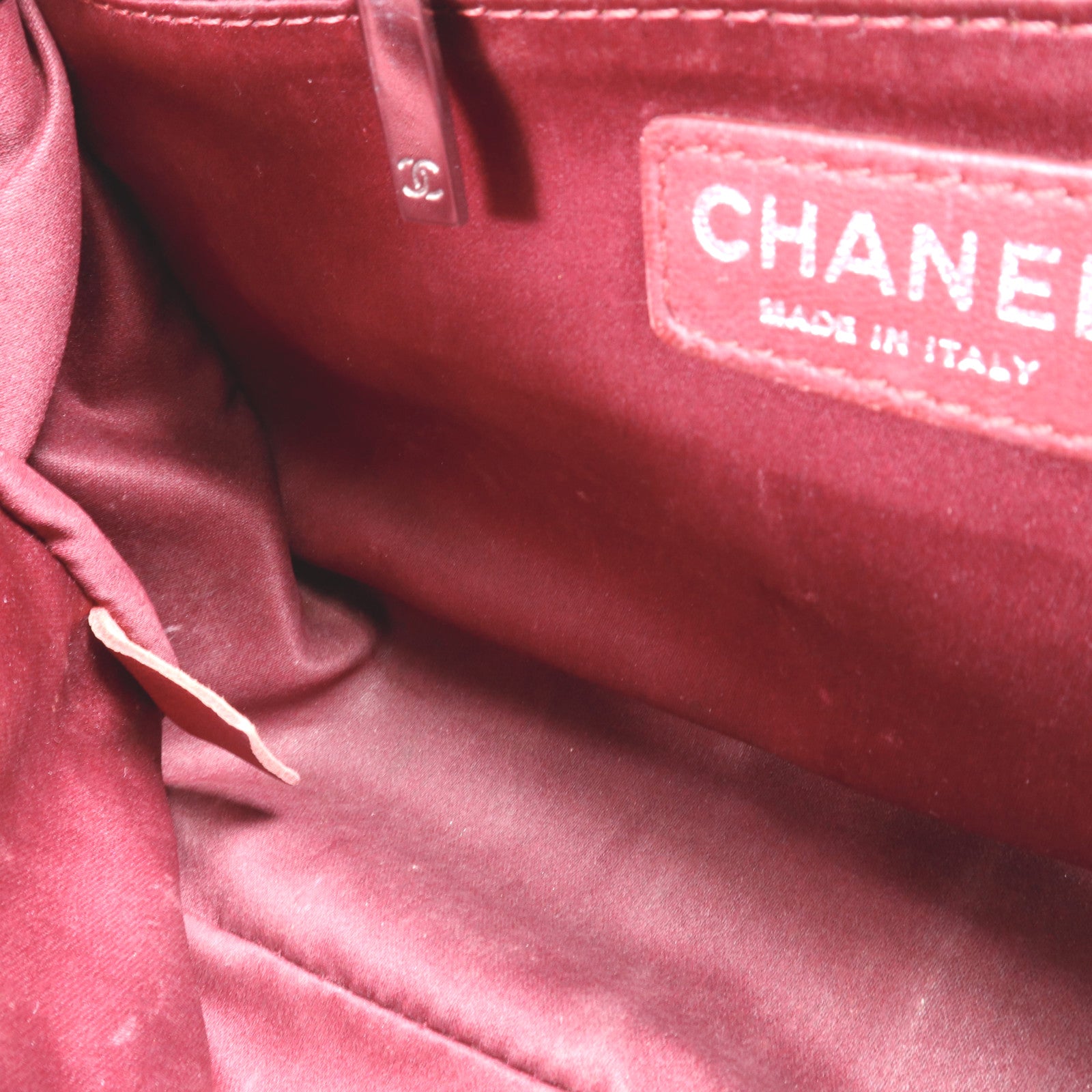 CHANEL 牛皮皮革Chain Shoulder銀扣鏈帶肩背袋