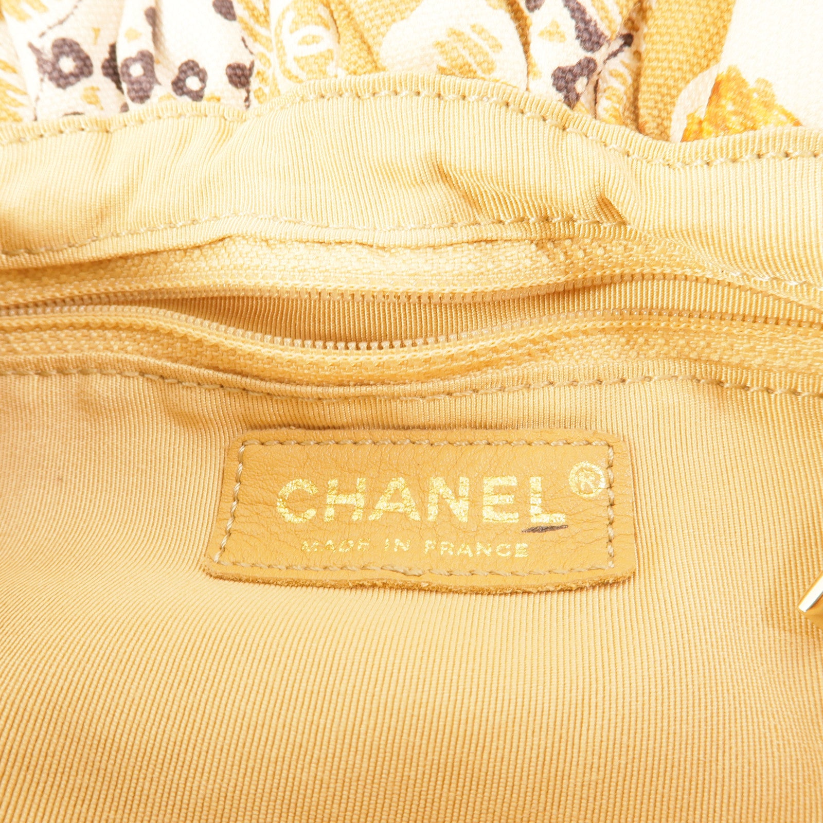 CHANEL 帆布Vintage Camellia Coco Mark手挽袋