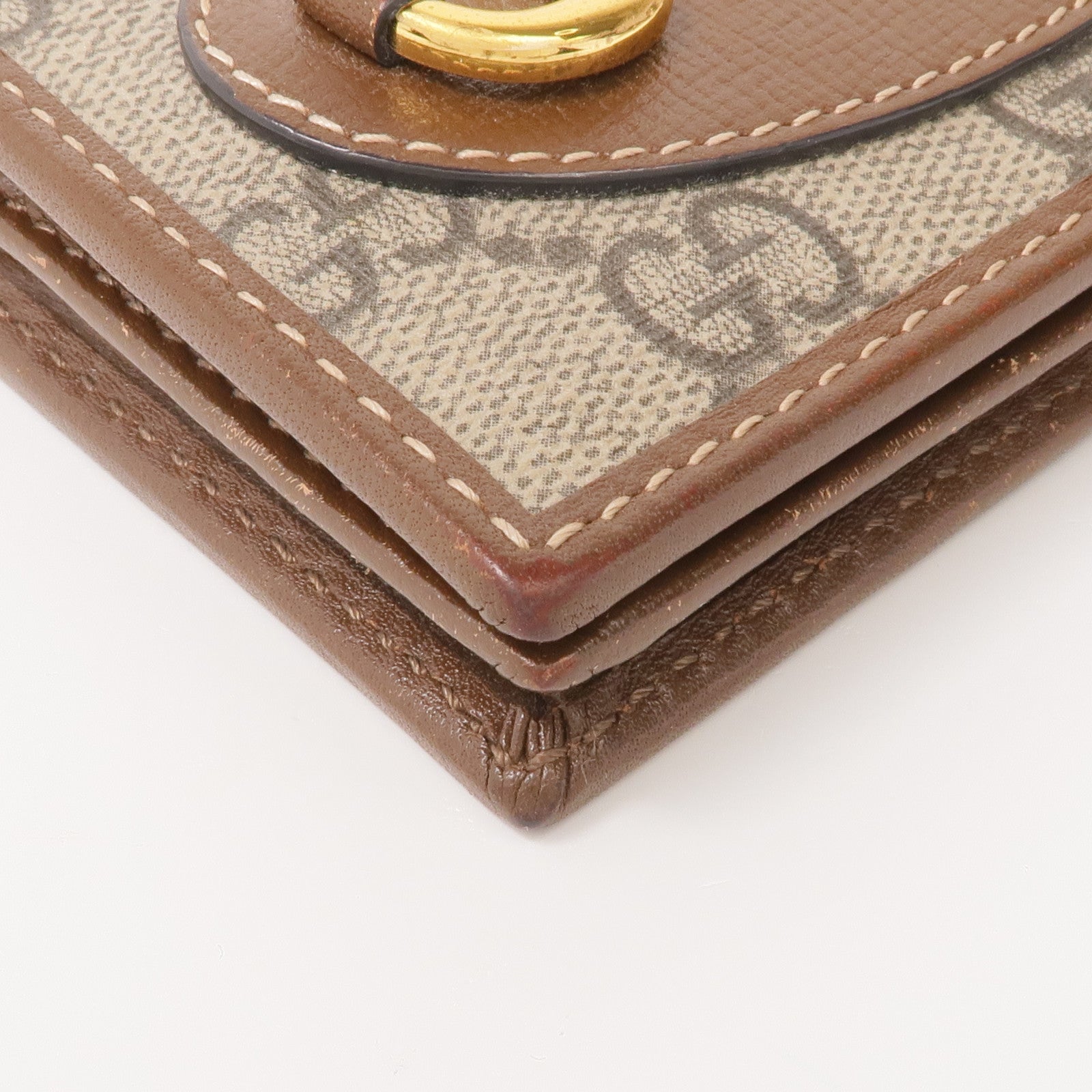 GUCCI 塗層帆布Horsebit Wallet金扣錢包