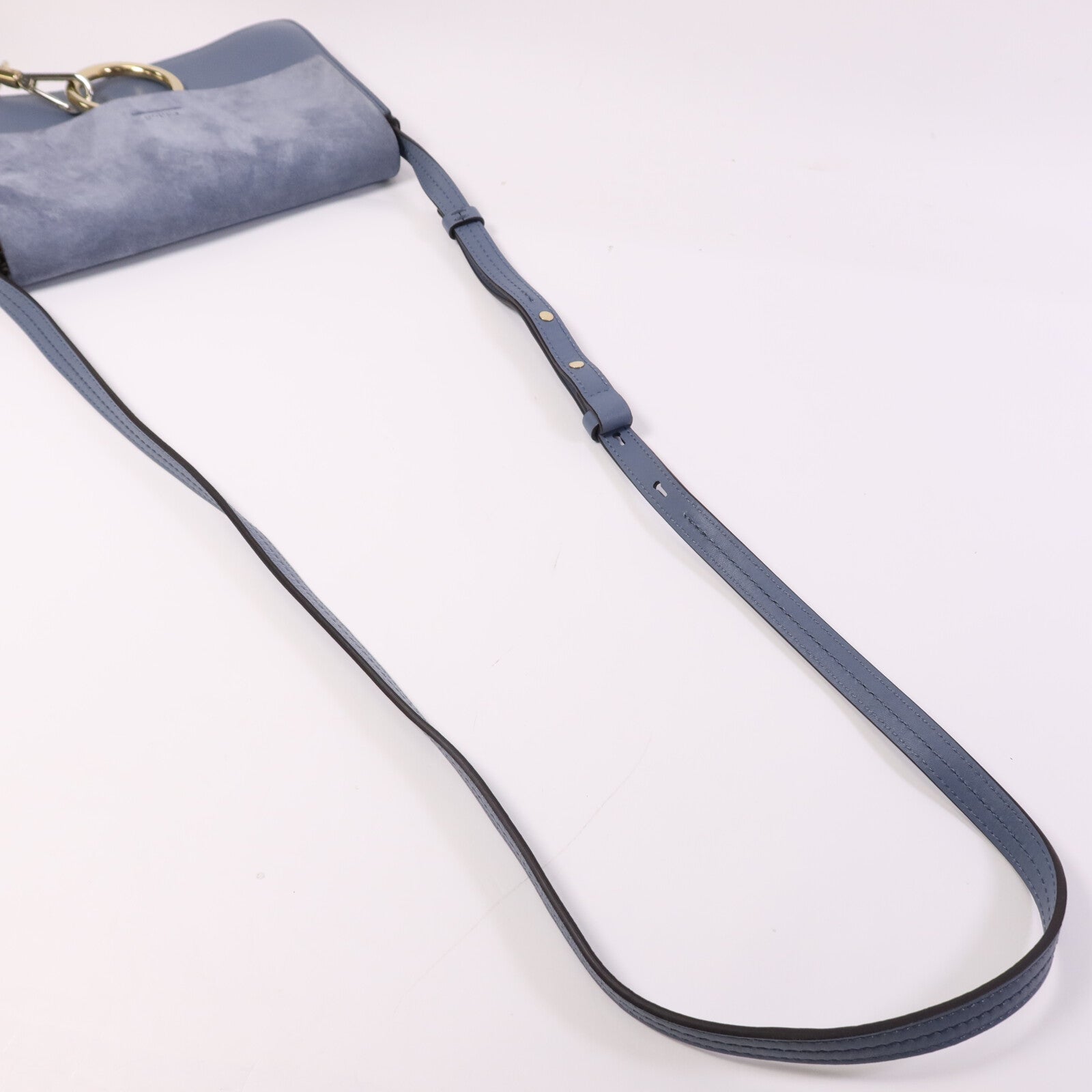 Chloe 牛皮/麂皮皮革Faye Bag金扣肩背袋