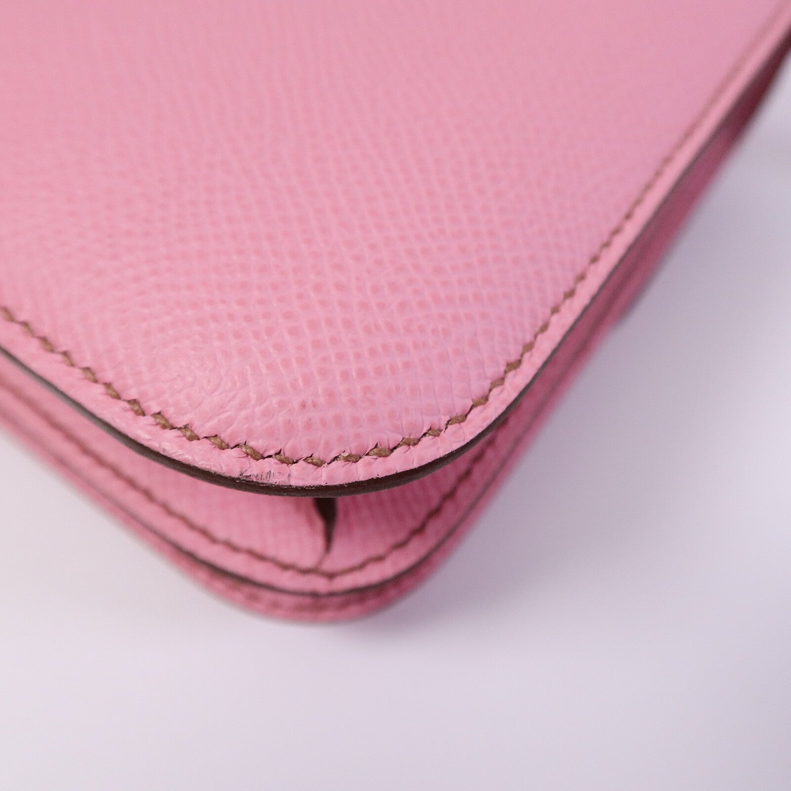 HERMES Epsom皮革Constance Mini肩背袋Bubblegum Pink