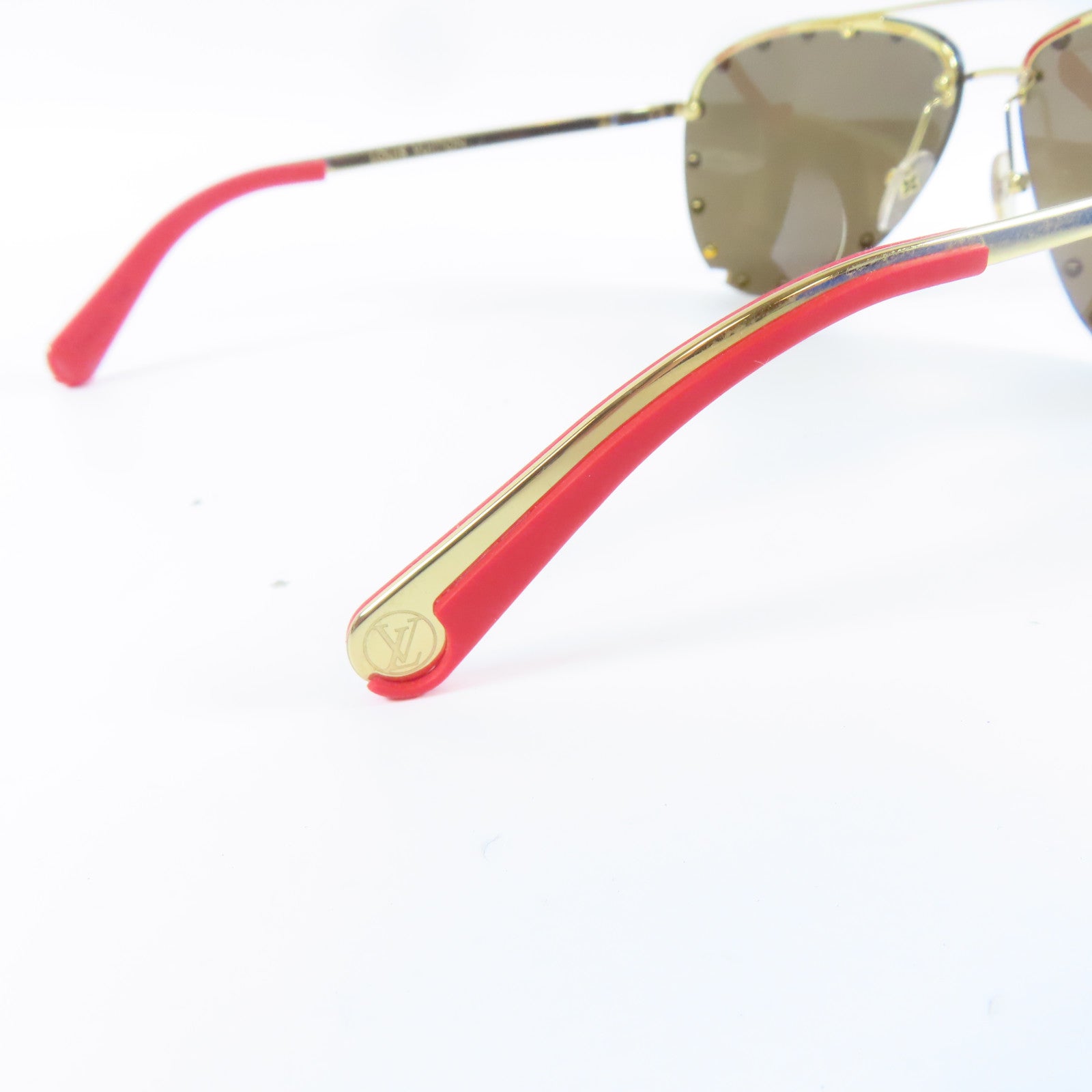 LOUIS VUITTON 金屬The Party Aviator Sunglasses太陽眼鏡金色/紅色