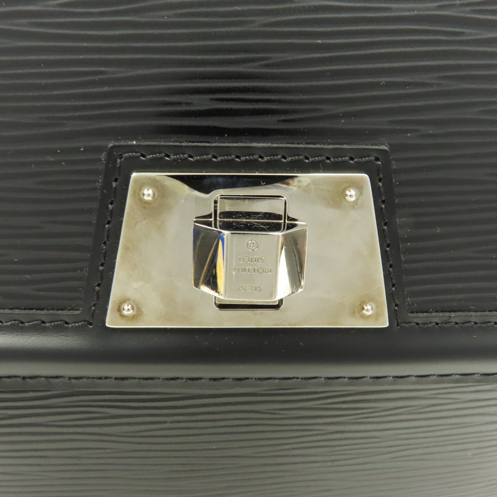 LOUIS VUITTON Epi Sevigne PM銀扣手挽肩背兩用袋黑色