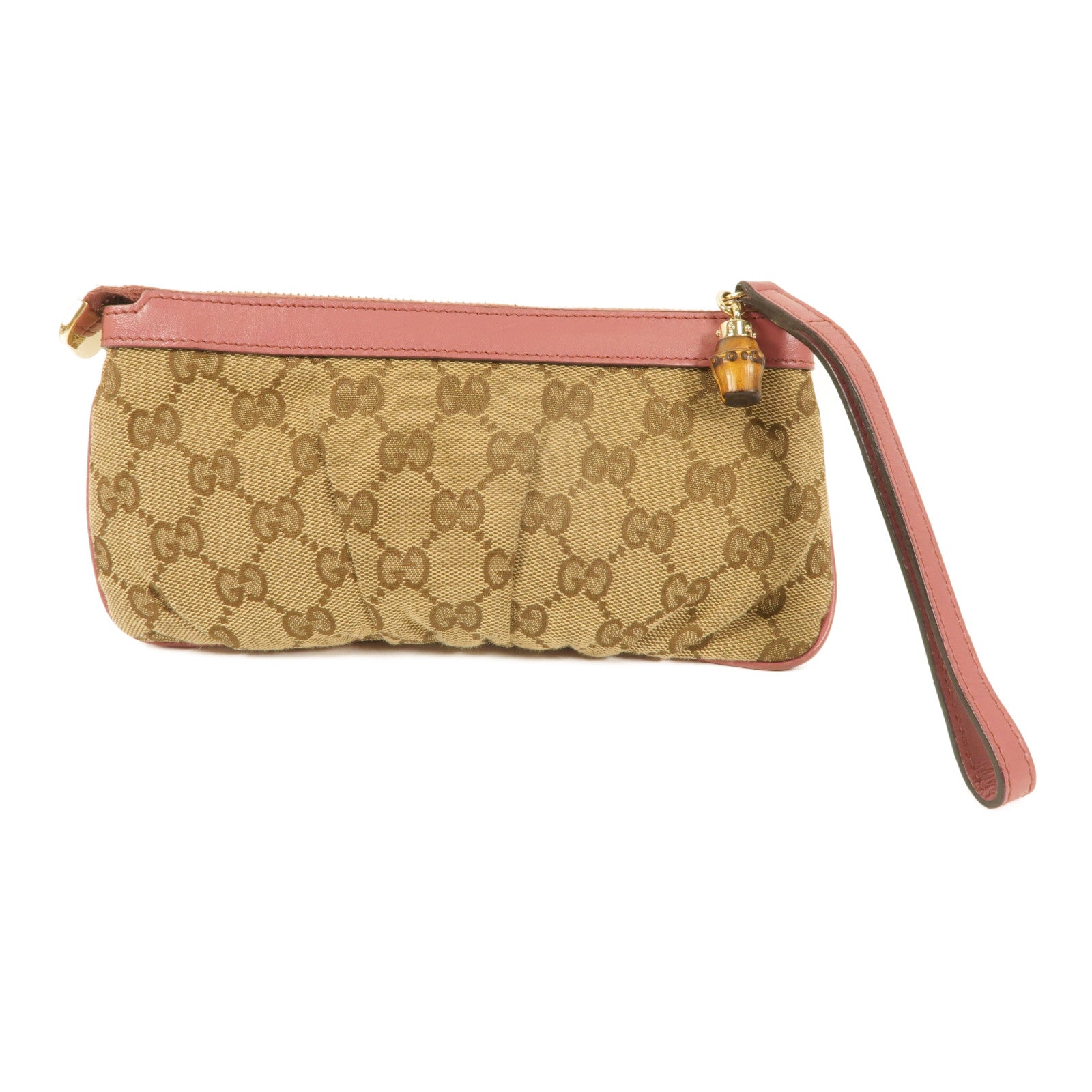GUCCI 帆布Pouch金扣手拿包
