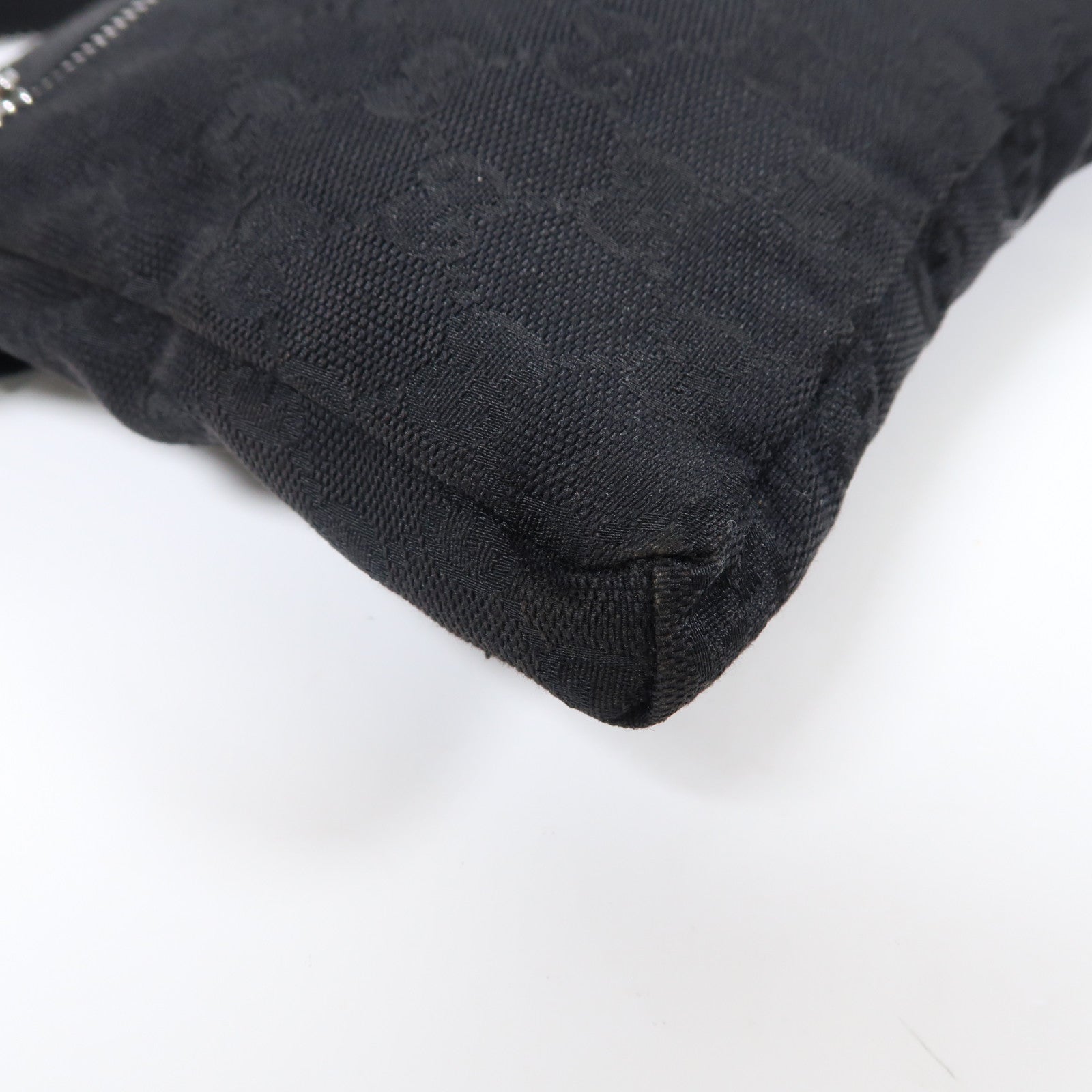 GUCCI 帆布Waist Bag銀扣腰包黑色