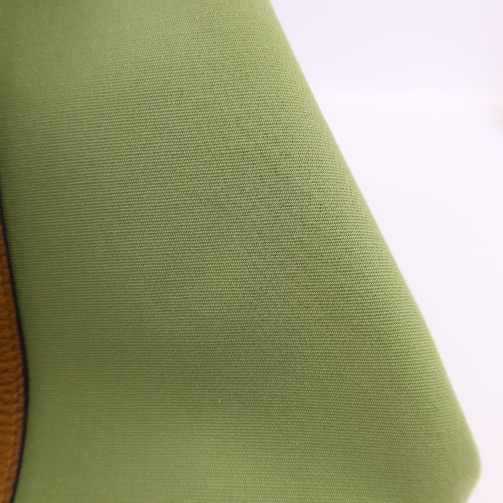 HERMES Negonda皮革/帆布Garden Party PM銀扣手挽袋Vert Criquet/Ocre