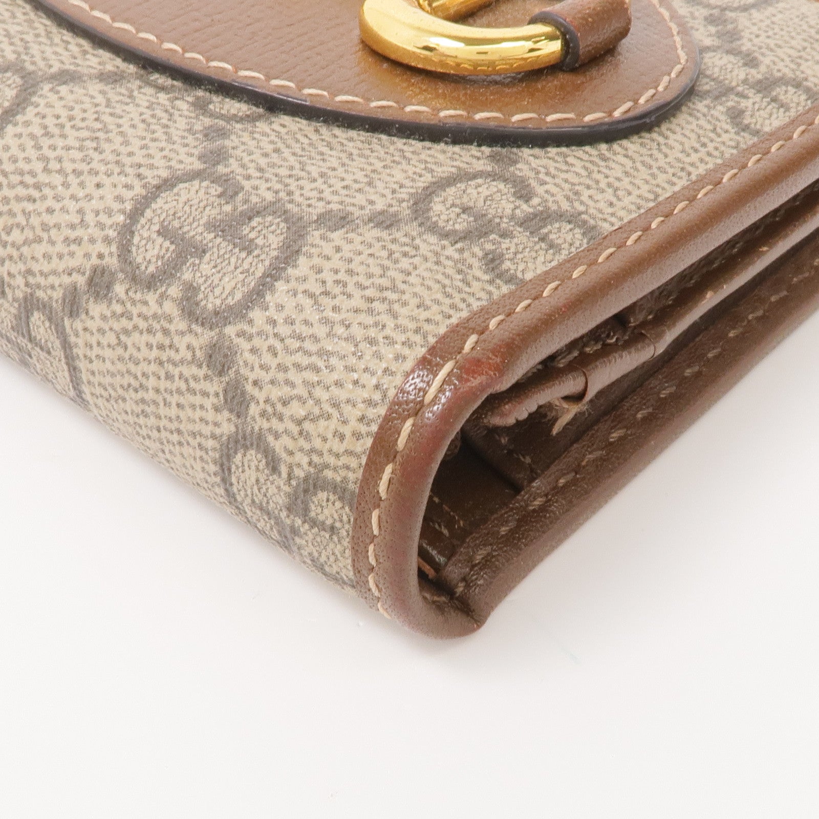 GUCCI 塗層帆布Horsebit Wallet金扣錢包