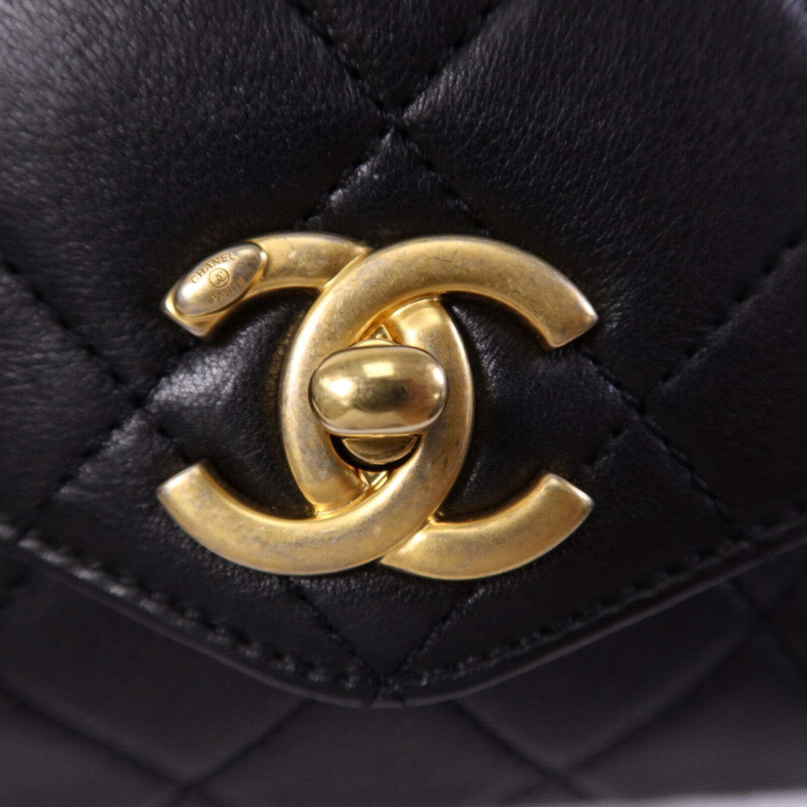 CHANEL 牛皮皮革Chain Shoulder Bag金扣鏈帶手挽肩背兩用袋