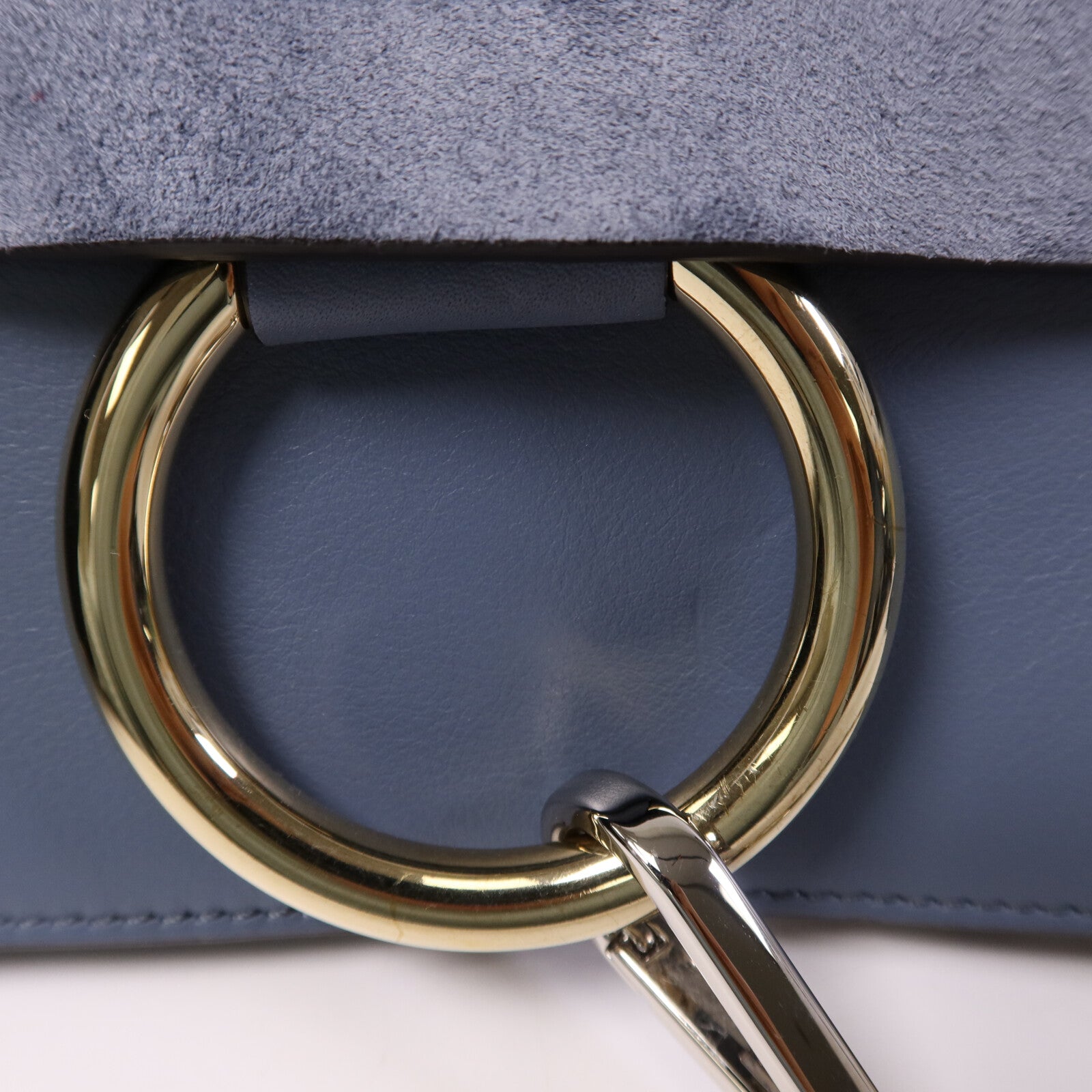 Chloe 牛皮/麂皮皮革Faye Bag金扣肩背袋