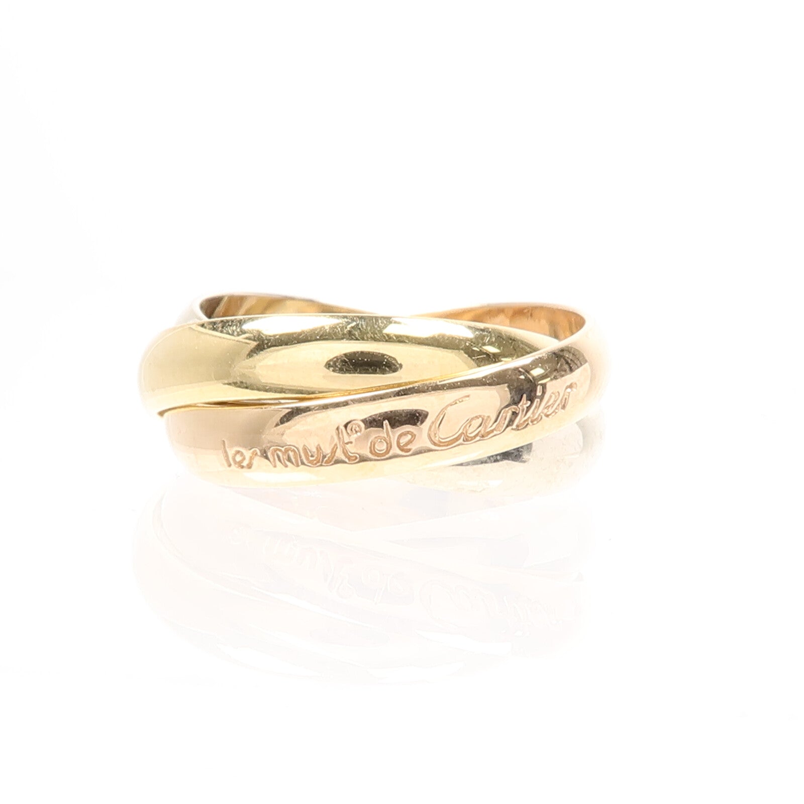 CARTIER 18K黃金/白金/玫瑰金Trinity戒指Cartier#50/US#5.25