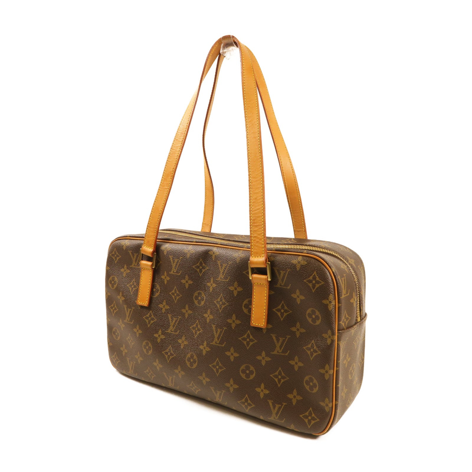 LOUIS VUITTON Monogram Cite GM金扣肩背袋棕色