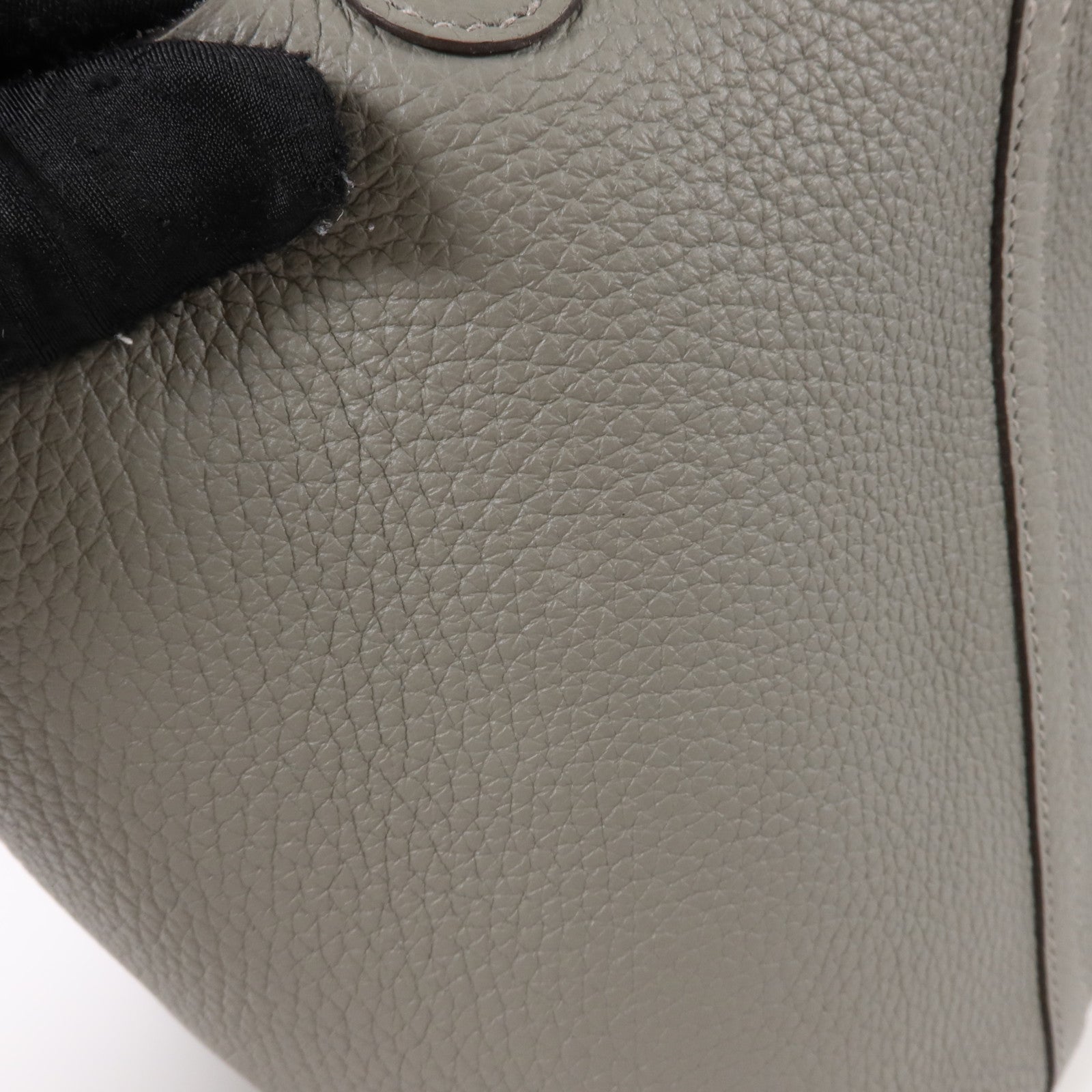 HERMES Clemence皮革Picotin PM手挽袋Gris Meyer