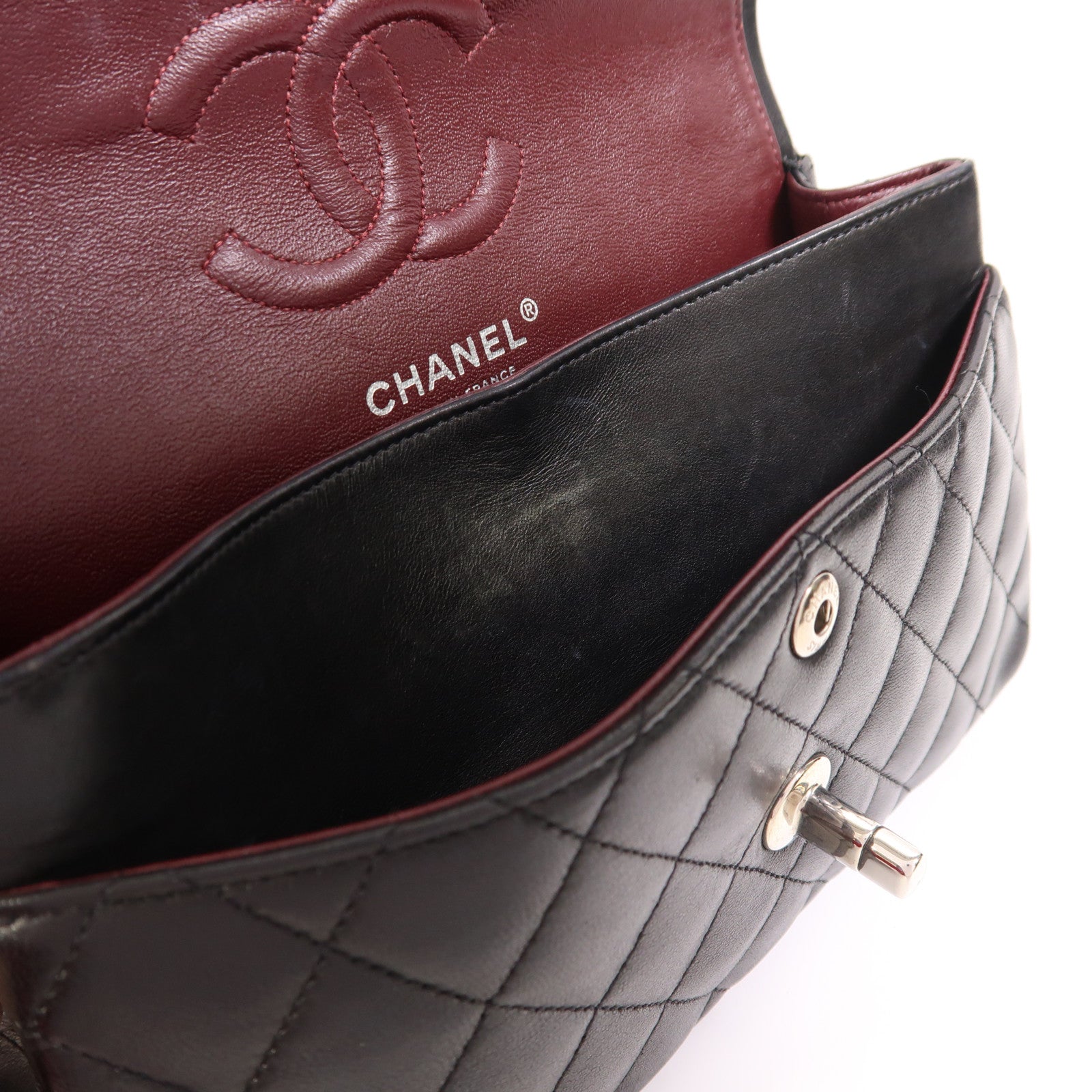 CHANEL 羊皮皮革Classic 23銀扣鏈帶肩背袋