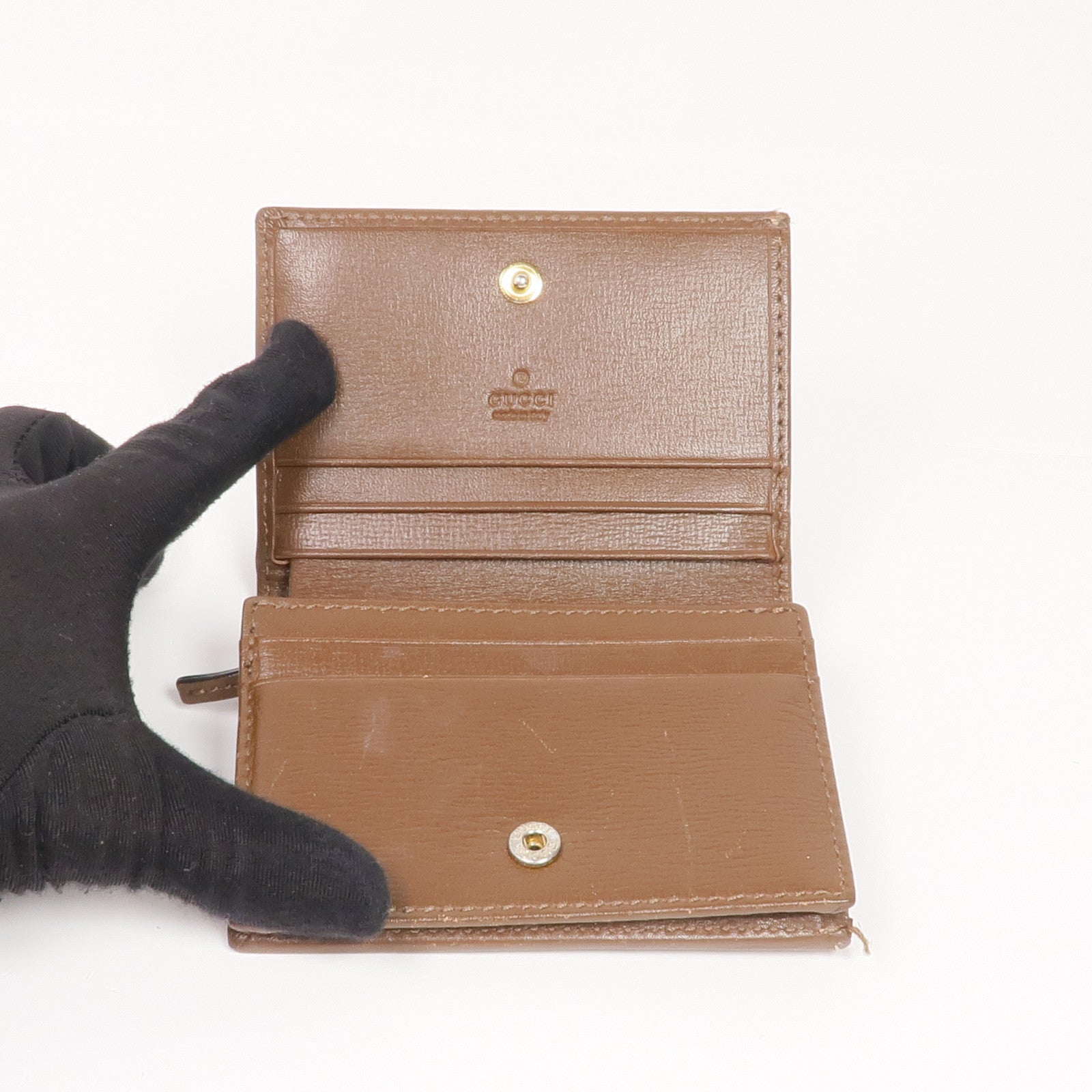 GUCCI 塗層帆布Horsebit Wallet金扣錢包