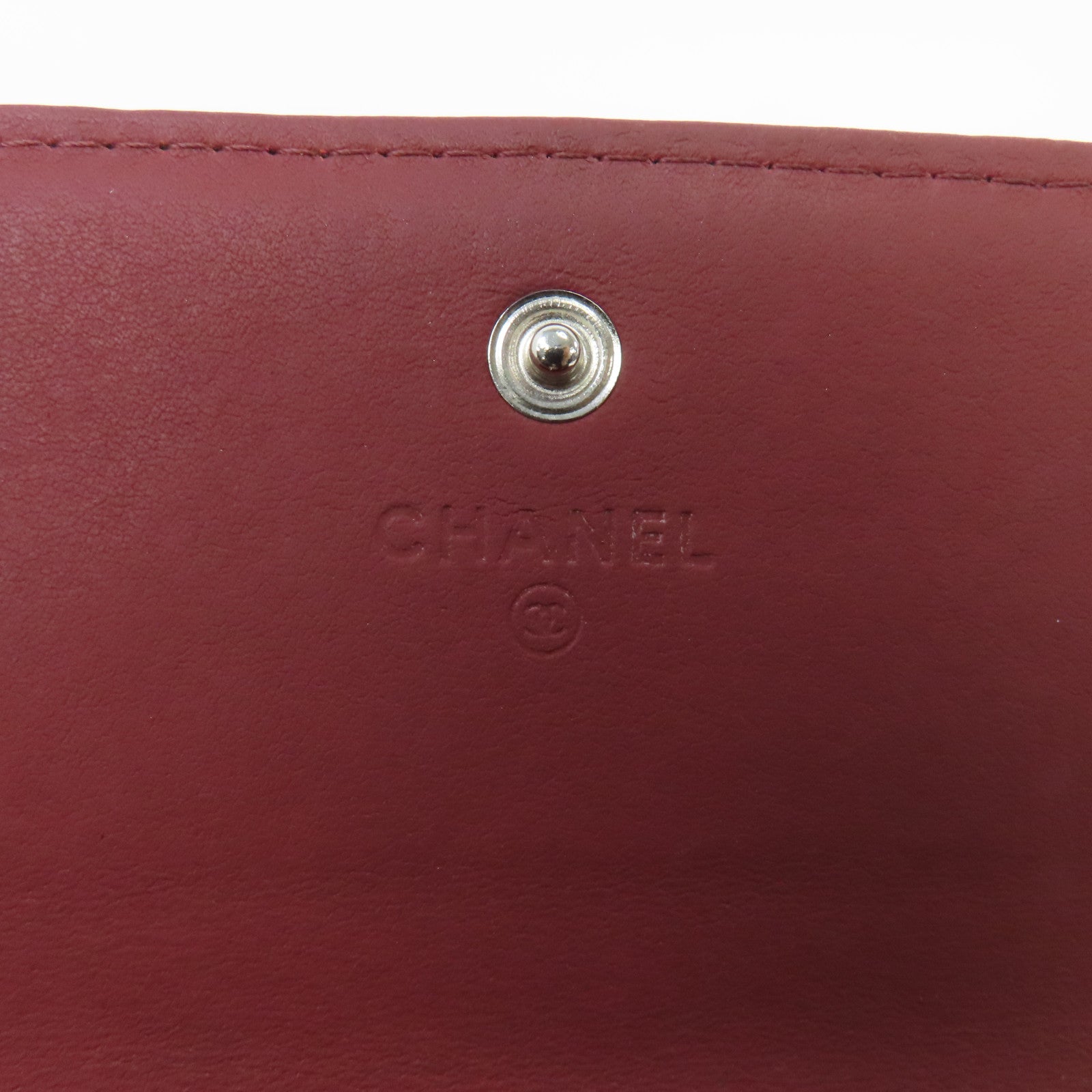 CHANEL 【激減優惠】菱格牛皮皮革Long Wallet銀扣長錢包紅色