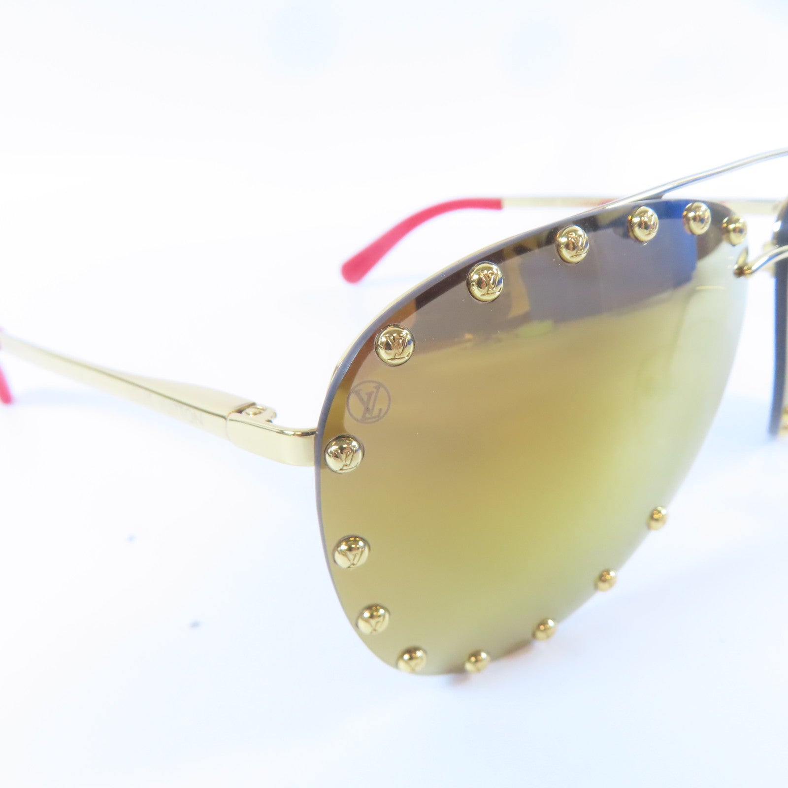 LOUIS VUITTON 金屬The Party Aviator Sunglasses太陽眼鏡金色/紅色