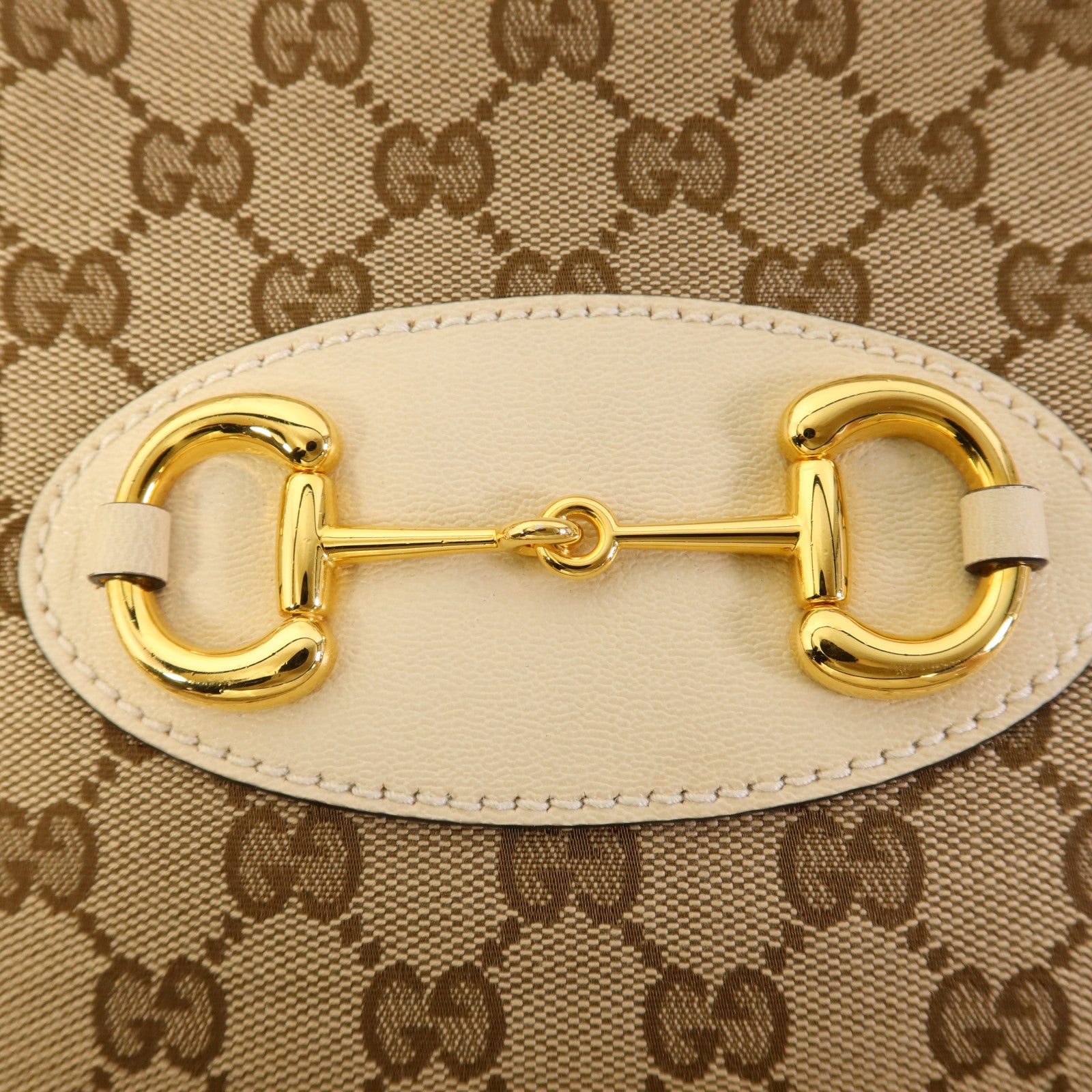 GUCCI 帆布Horsebit 1955 Large Tote Bag金扣手挽肩背兩用袋