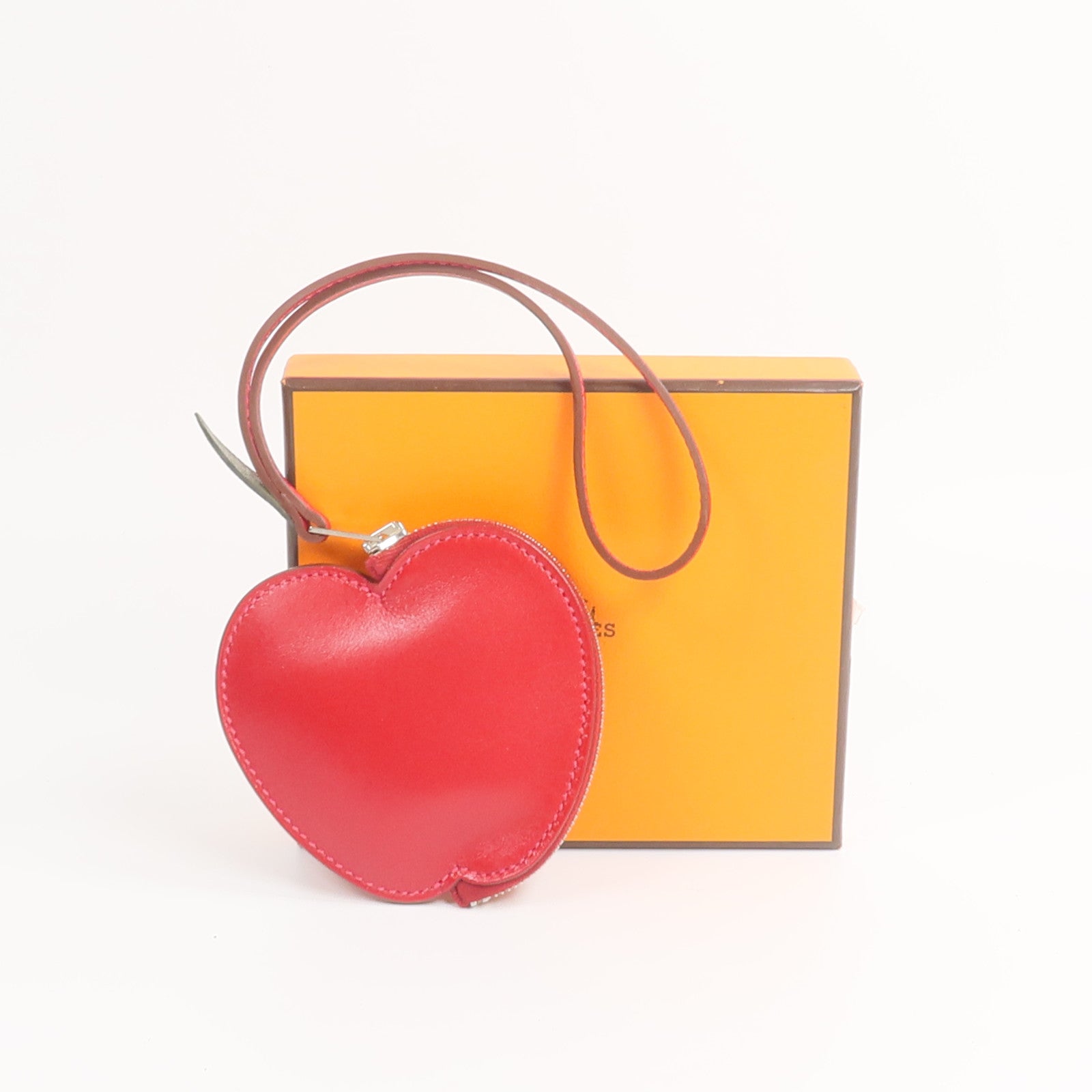 HERMES Tadelakt皮革Tutti Frutti Apple Coin Purse零錢包Rouge Vif