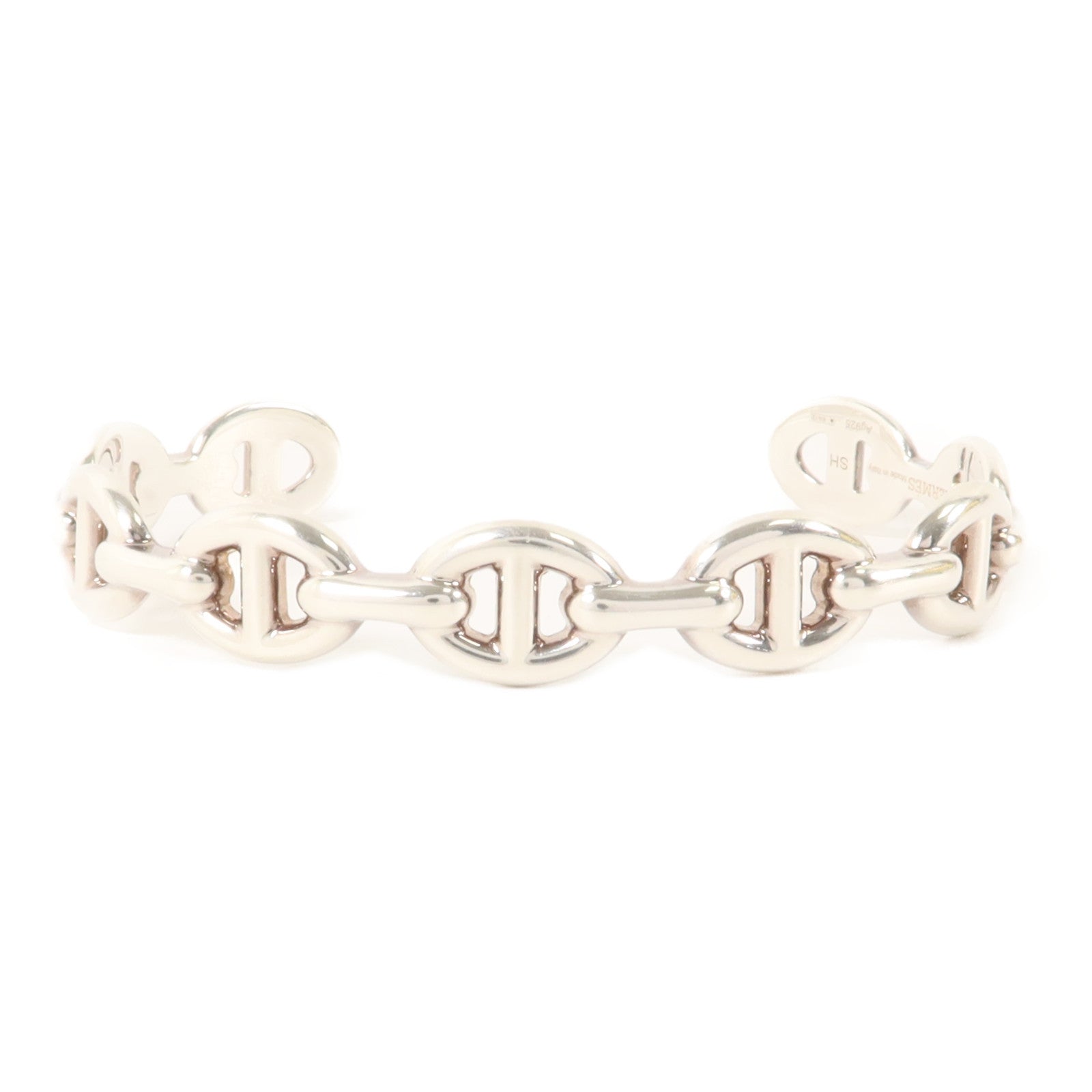 HERMES 925純銀Chaine d'ancre Enchainee Bangle手鐲