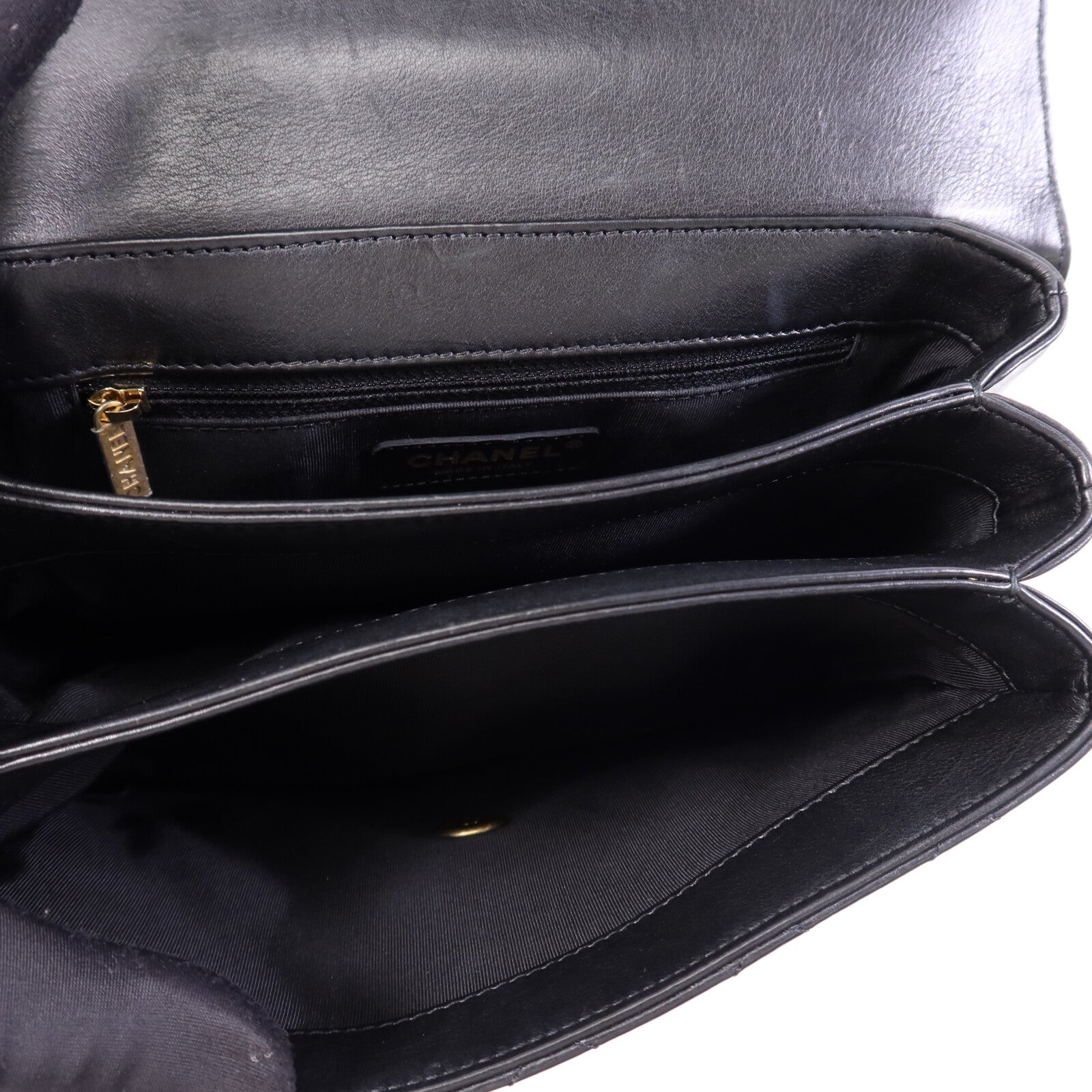 CHANEL 牛皮皮革Chain Shoulder Bag金扣鏈帶手挽肩背兩用袋