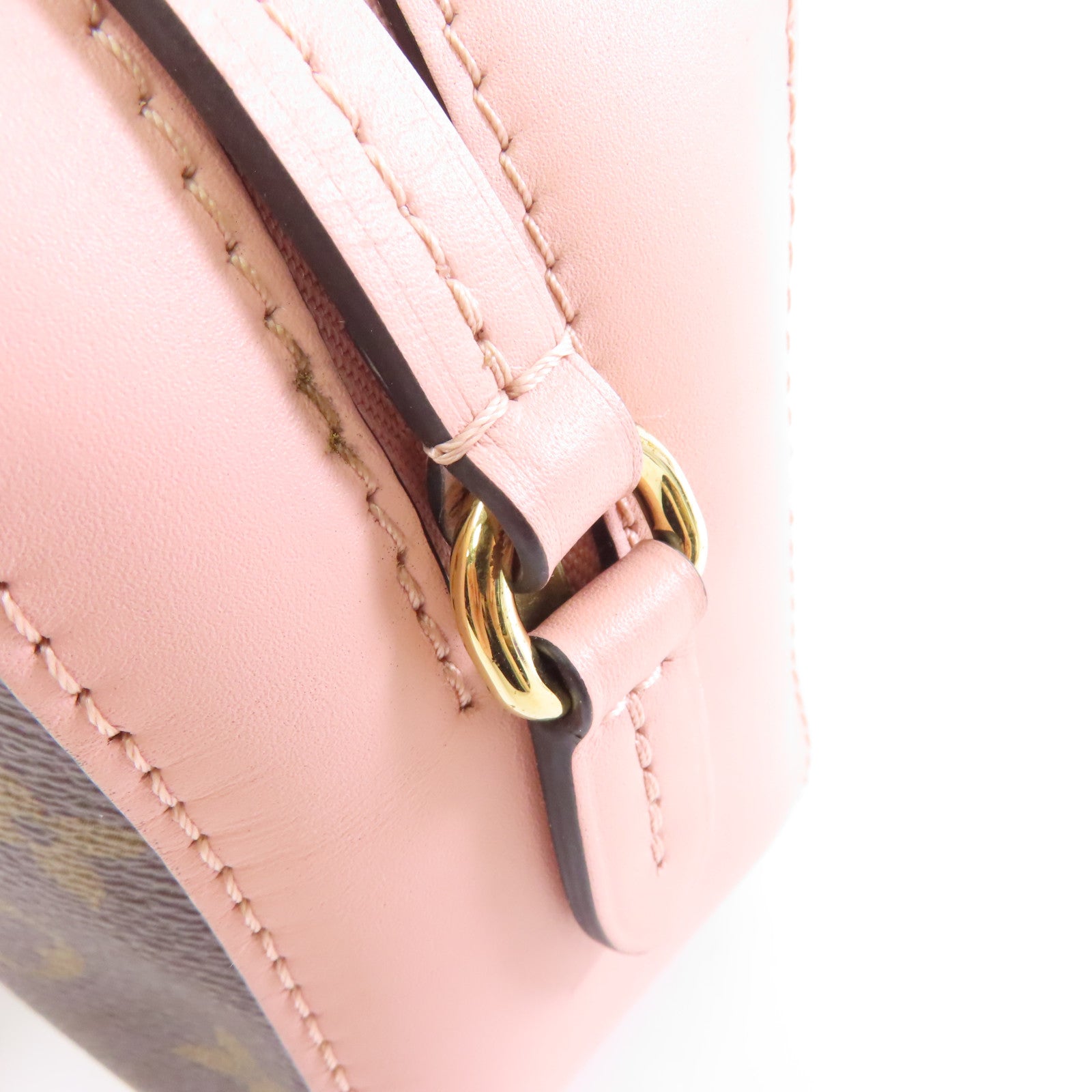 LOUIS VUITTON Monogram Saintonge金扣肩背袋啡色/粉紅色