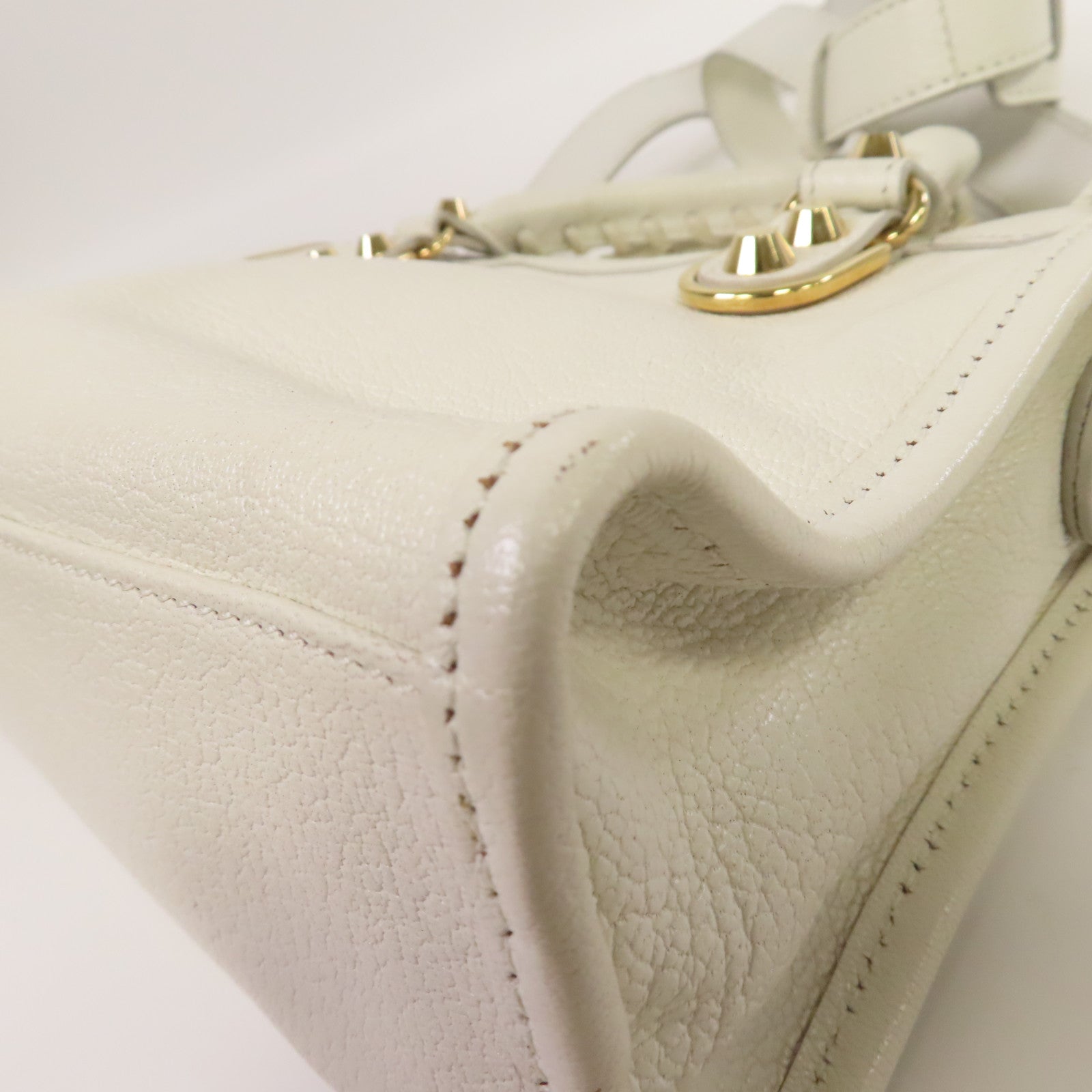 BALENCIAGA 【激減優惠】牛皮皮革Mini City金扣手挽肩背兩用袋白色
