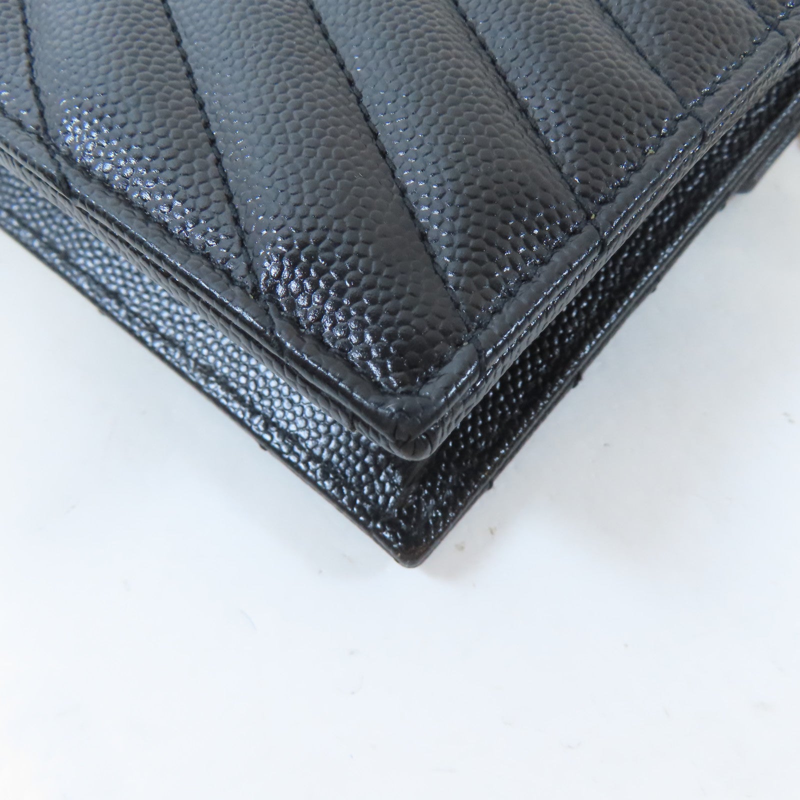 SAINT LAURENT 牛皮皮革Cassandra銀扣鏈帶肩背袋黑色