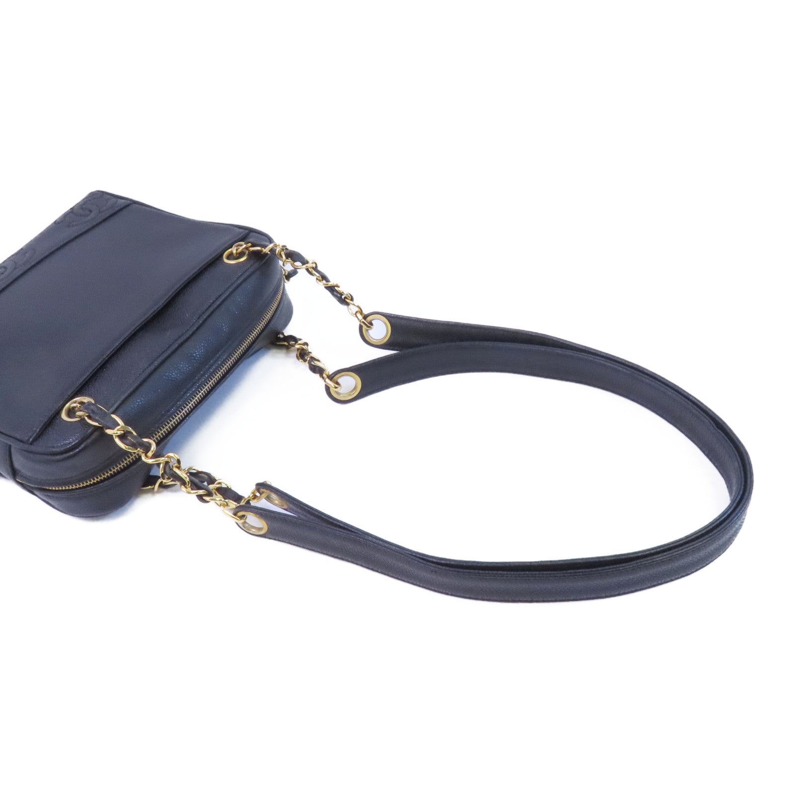 CHANEL 牛皮皮革Vintage Bag金扣鏈帶肩背袋